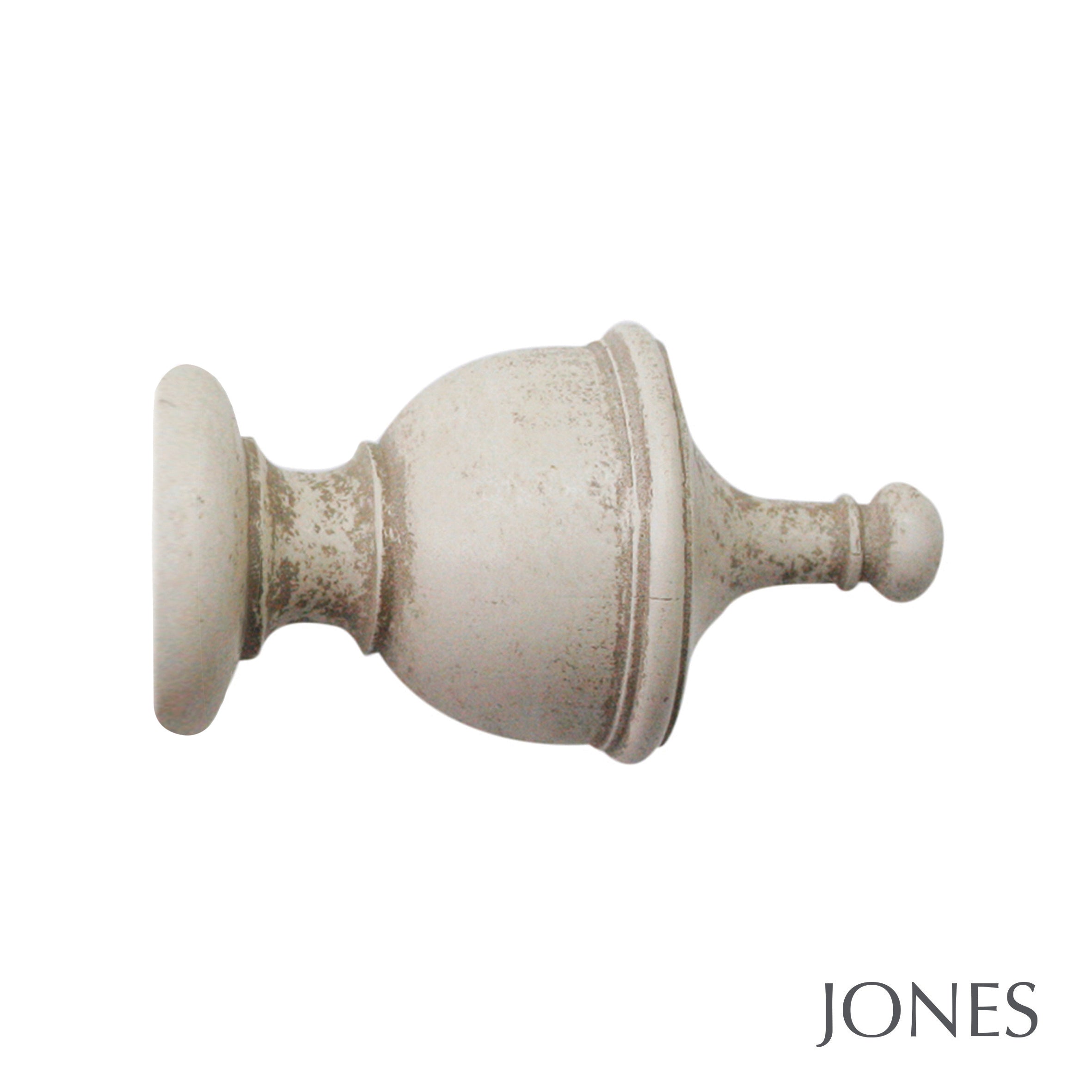 Jones Interiors Hardwick Urn Finial Curtain Pole Set in Putty