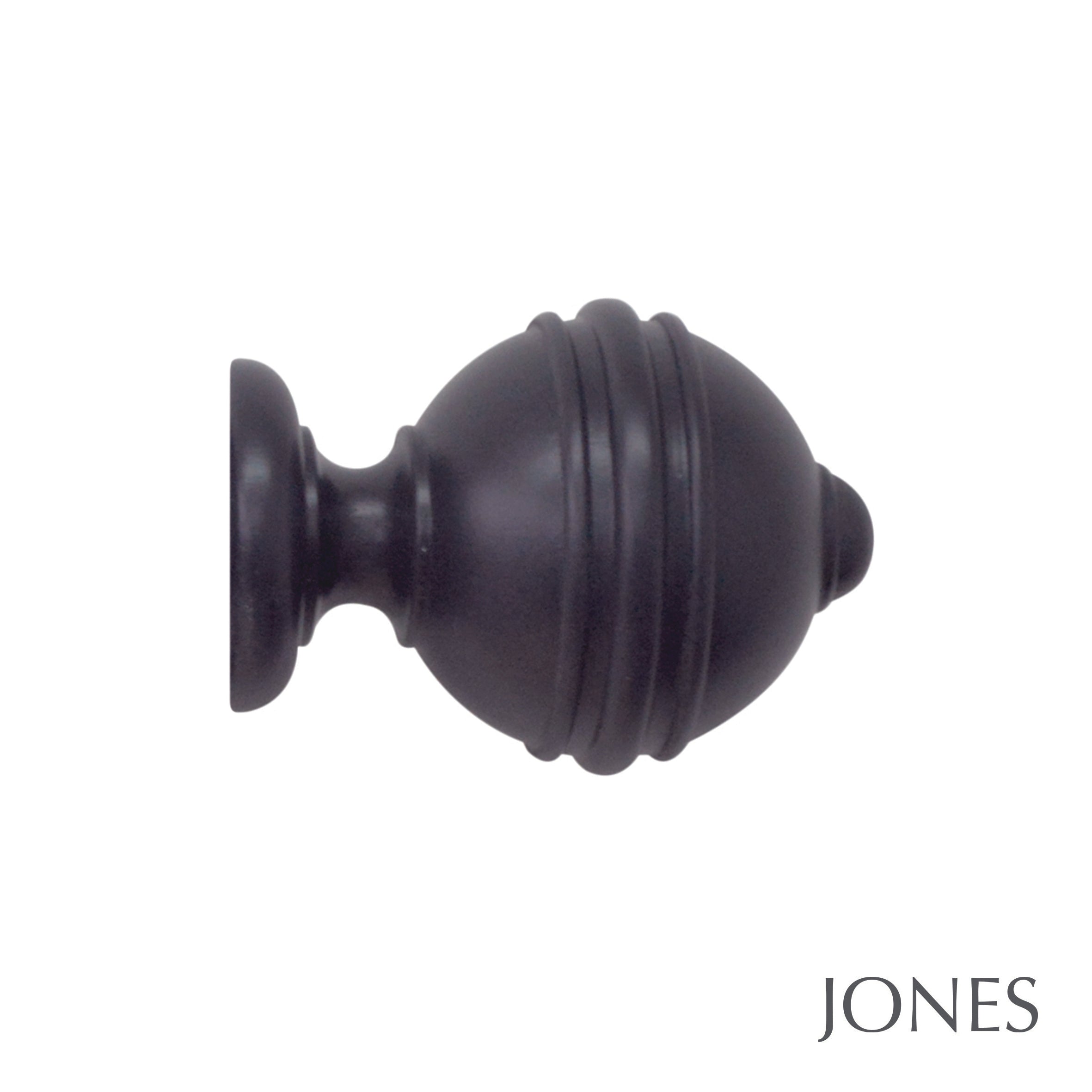 Jones Interiors Estate Ribbed Ball Finial Curtain Pole Set in Juniper