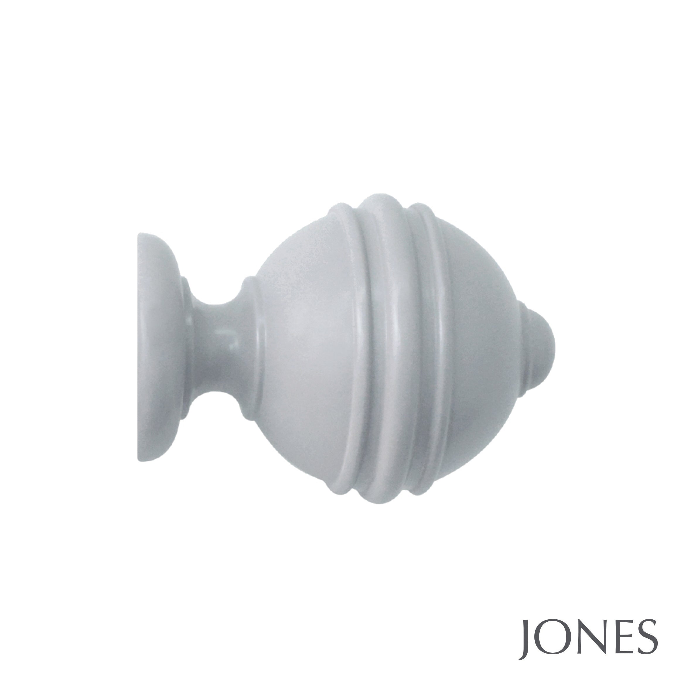 Jones Interiors Estate Ribbed Ball Finial Curtain Pole Set in Shingle