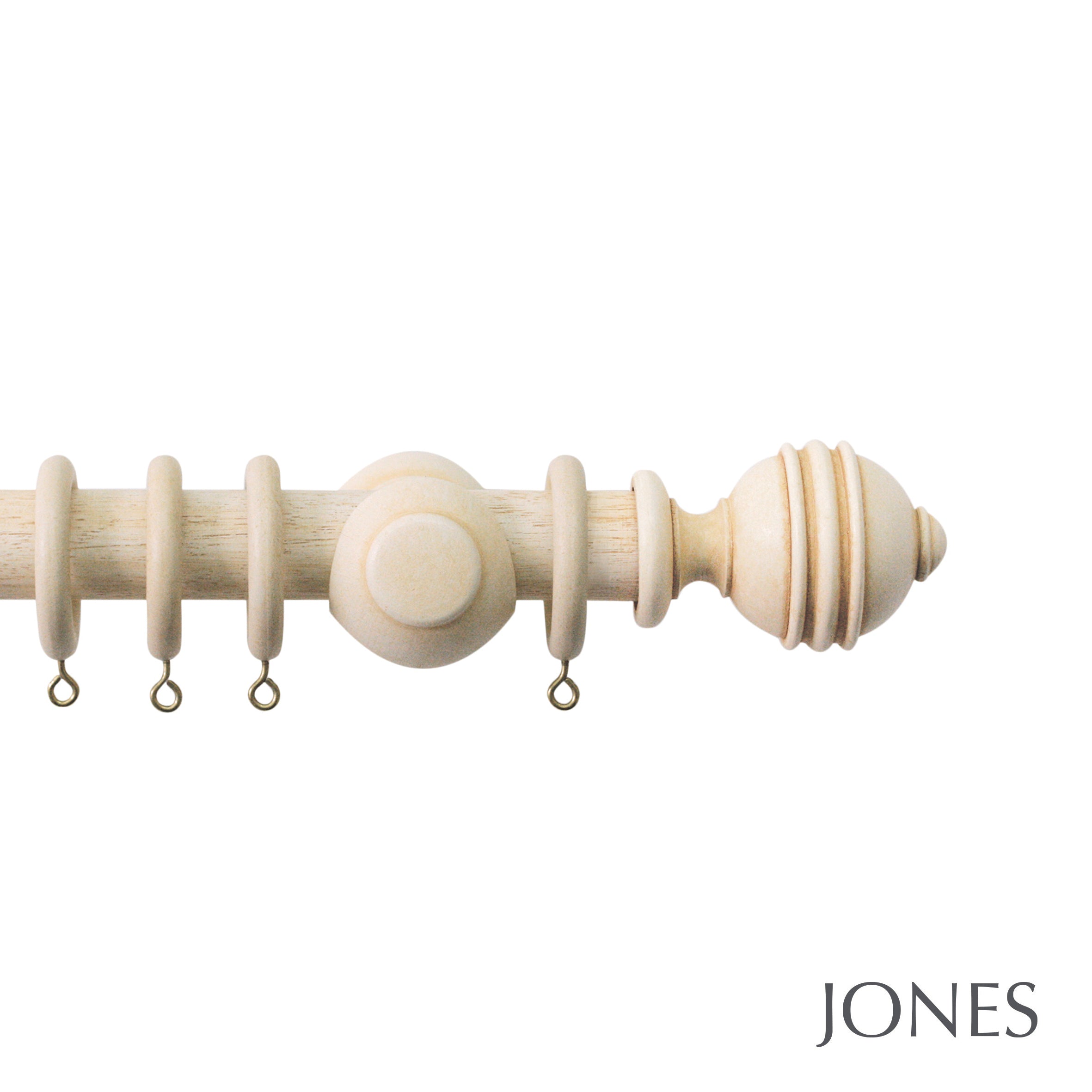 Jones Interiors Cathedral Ely Finial Curtain Pole Set in Ivory