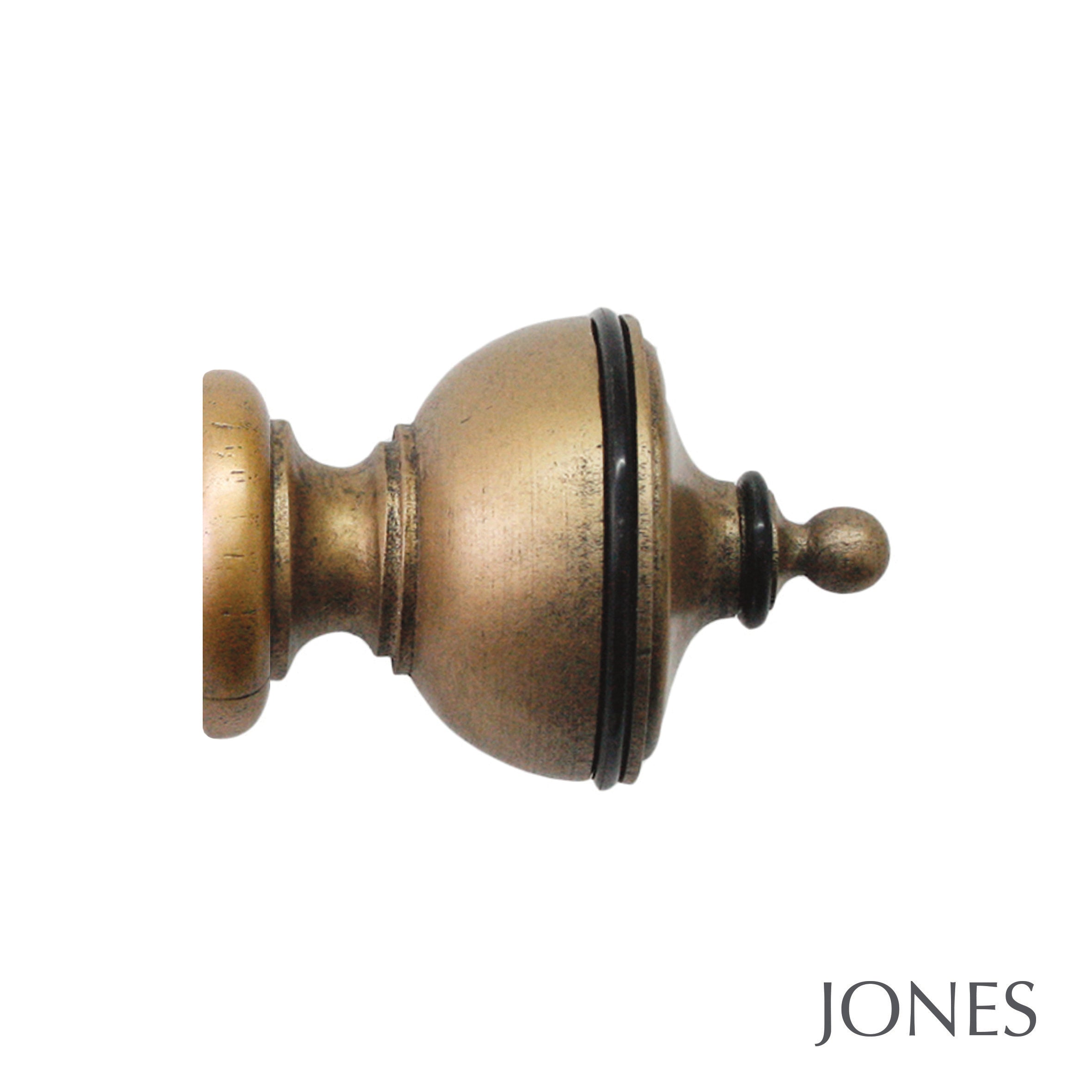 Jones Interiors Cathedral Exeter Finial Curtain Pole Set in Antique Gold