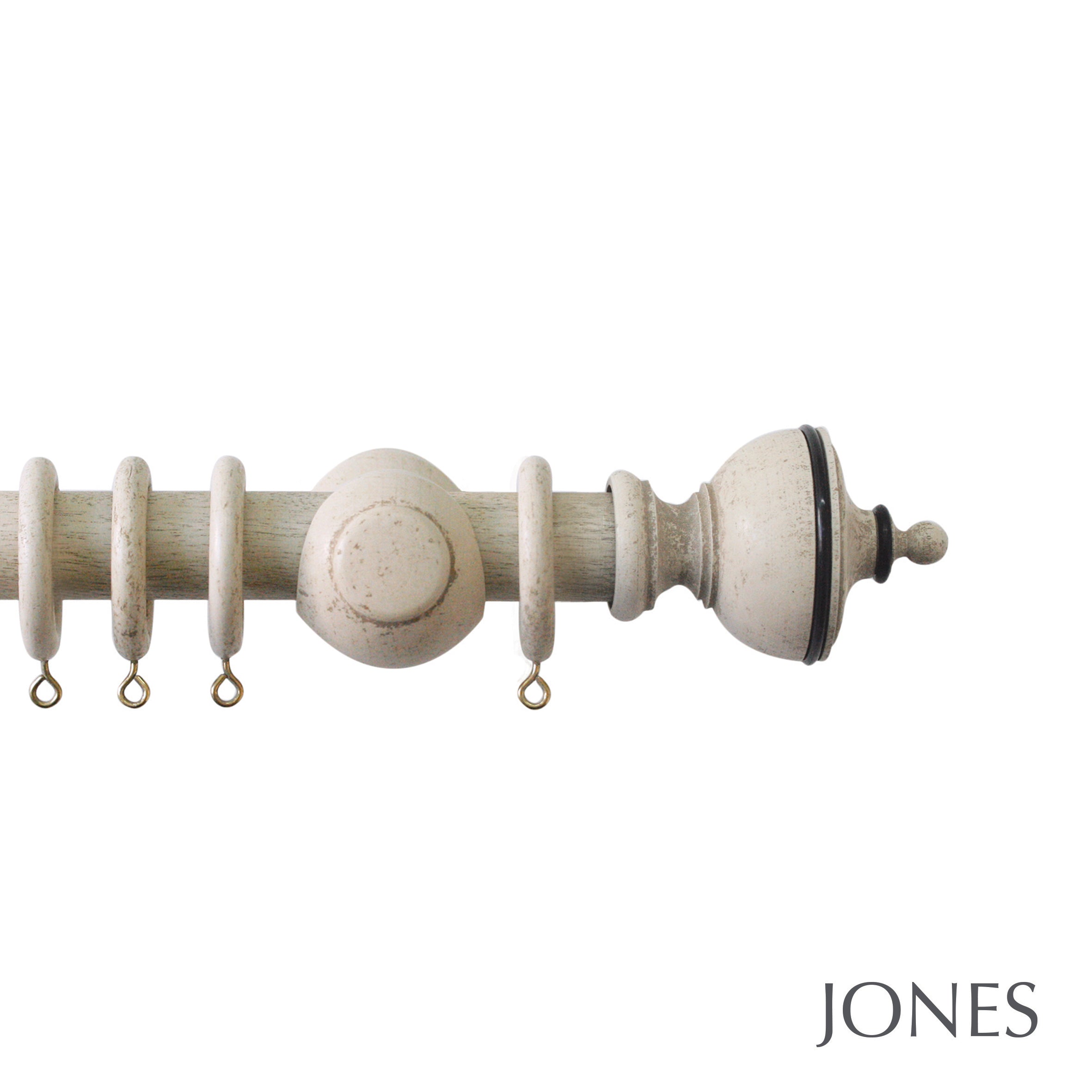 Jones Interiors Cathedral Exeter Finial Curtain Pole Set in Putty