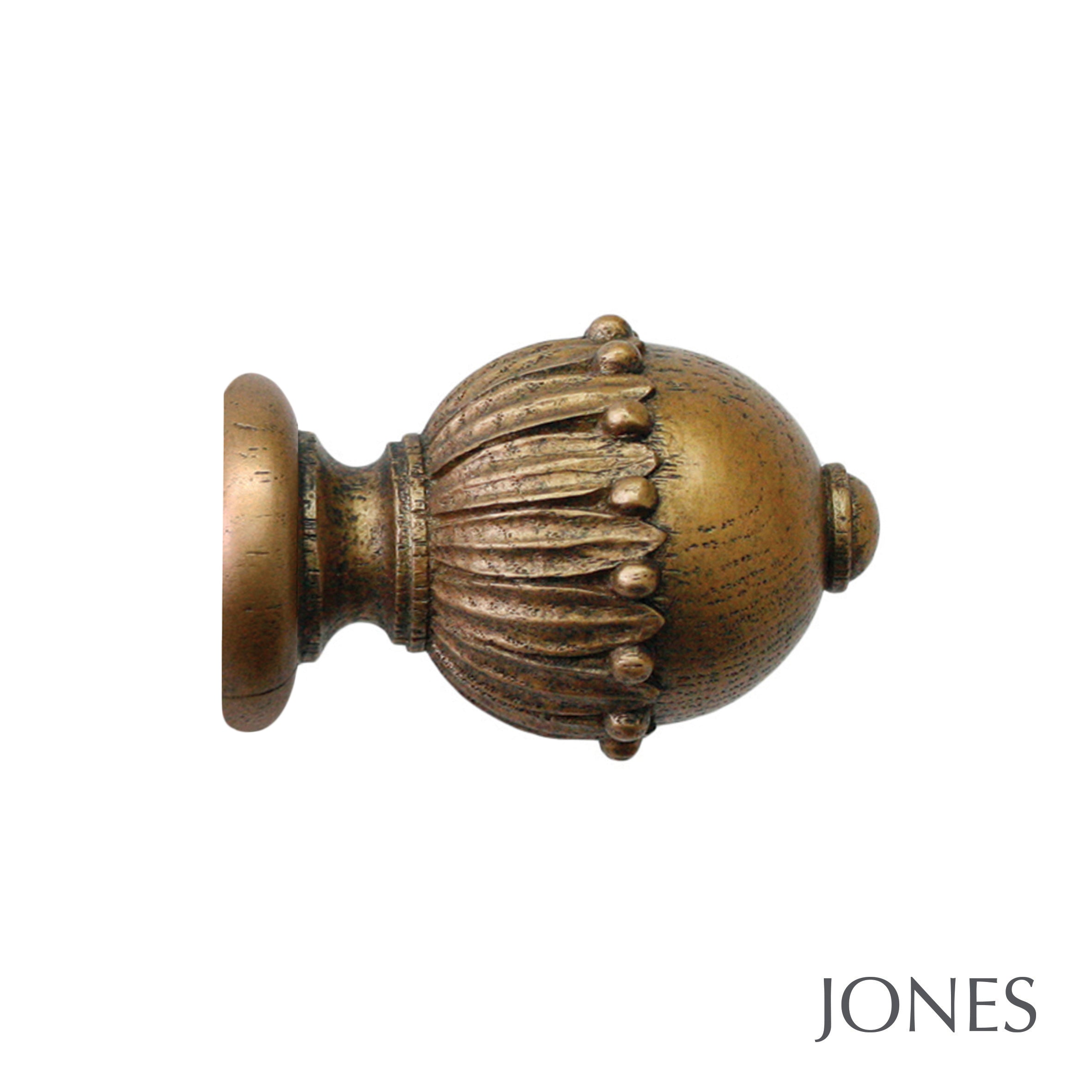 Jones Interiors Cathedral Wells Finial Curtain Pole Set in Antique Gold