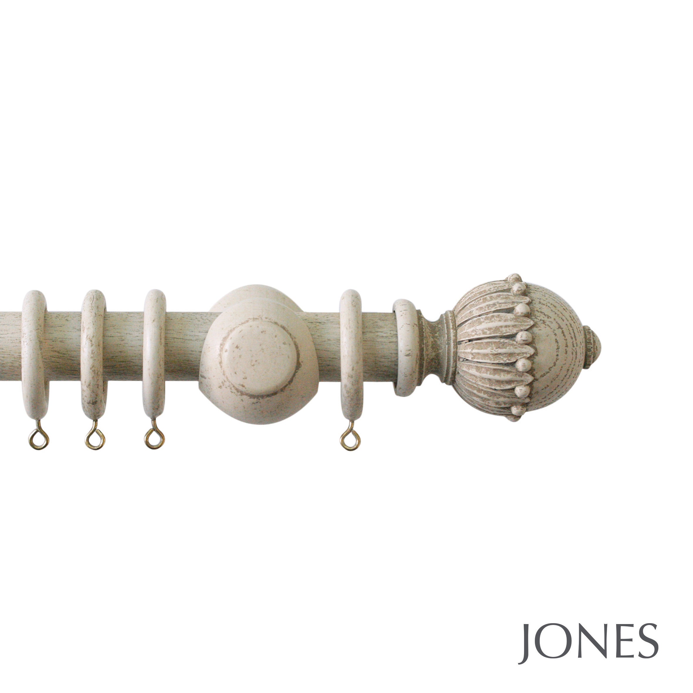 Jones Interiors Cathedral Wells Finial Curtain Pole Set in Putty