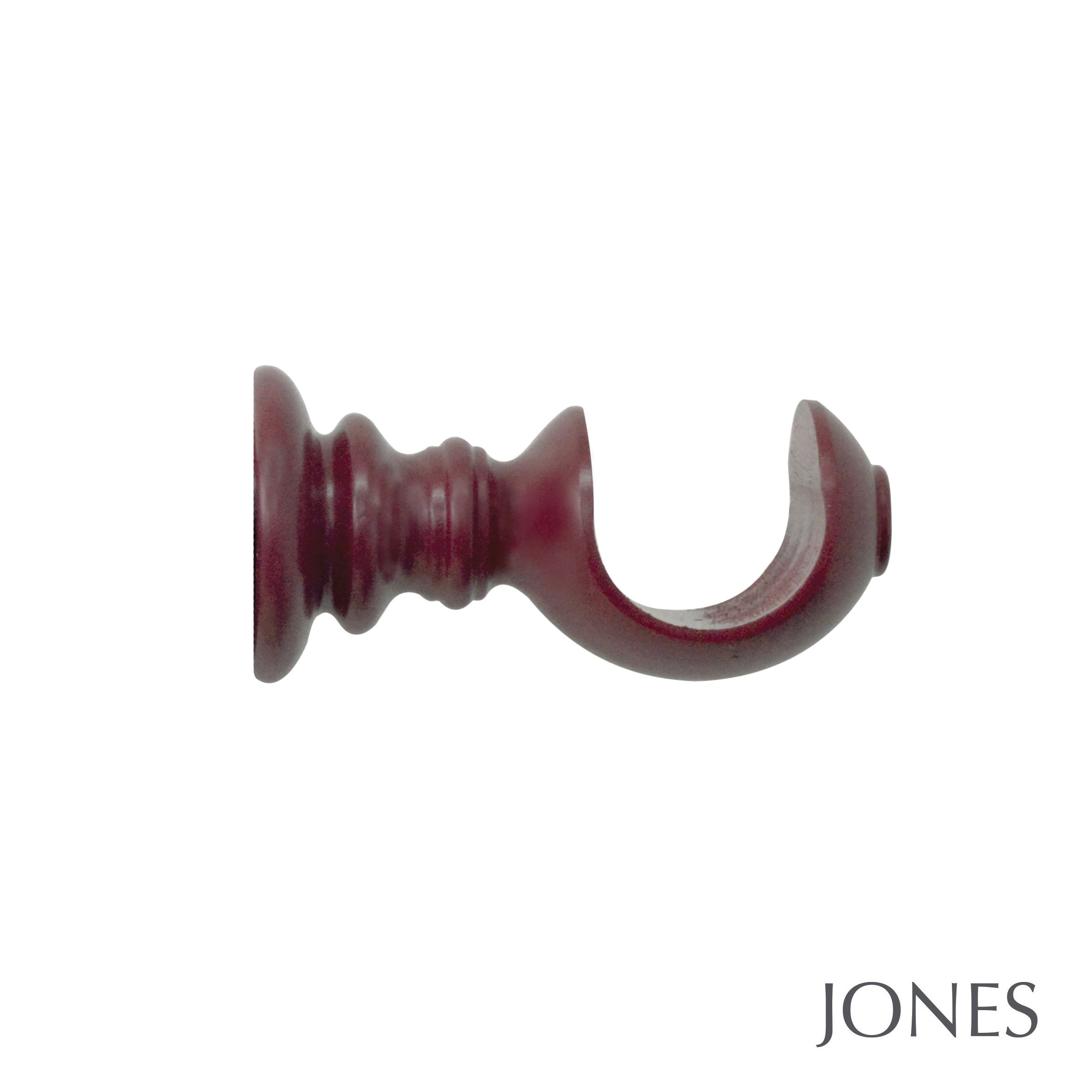 Jones Interiors Estate Ribbed Ball Finial Curtain Pole Set in Claret