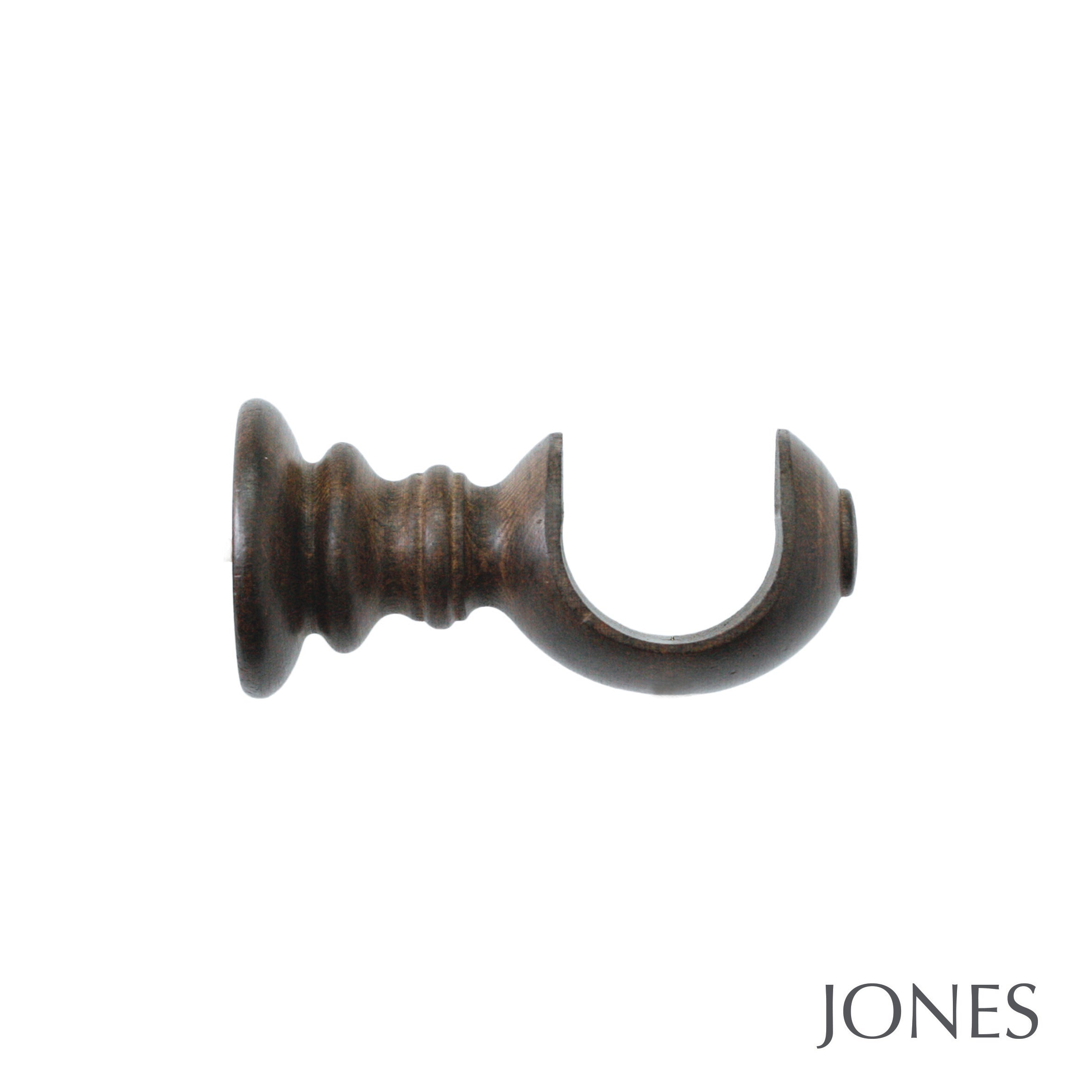 Jones Interiors Florentine Ribbed Ball Finial Curtain Pole Set in Oak