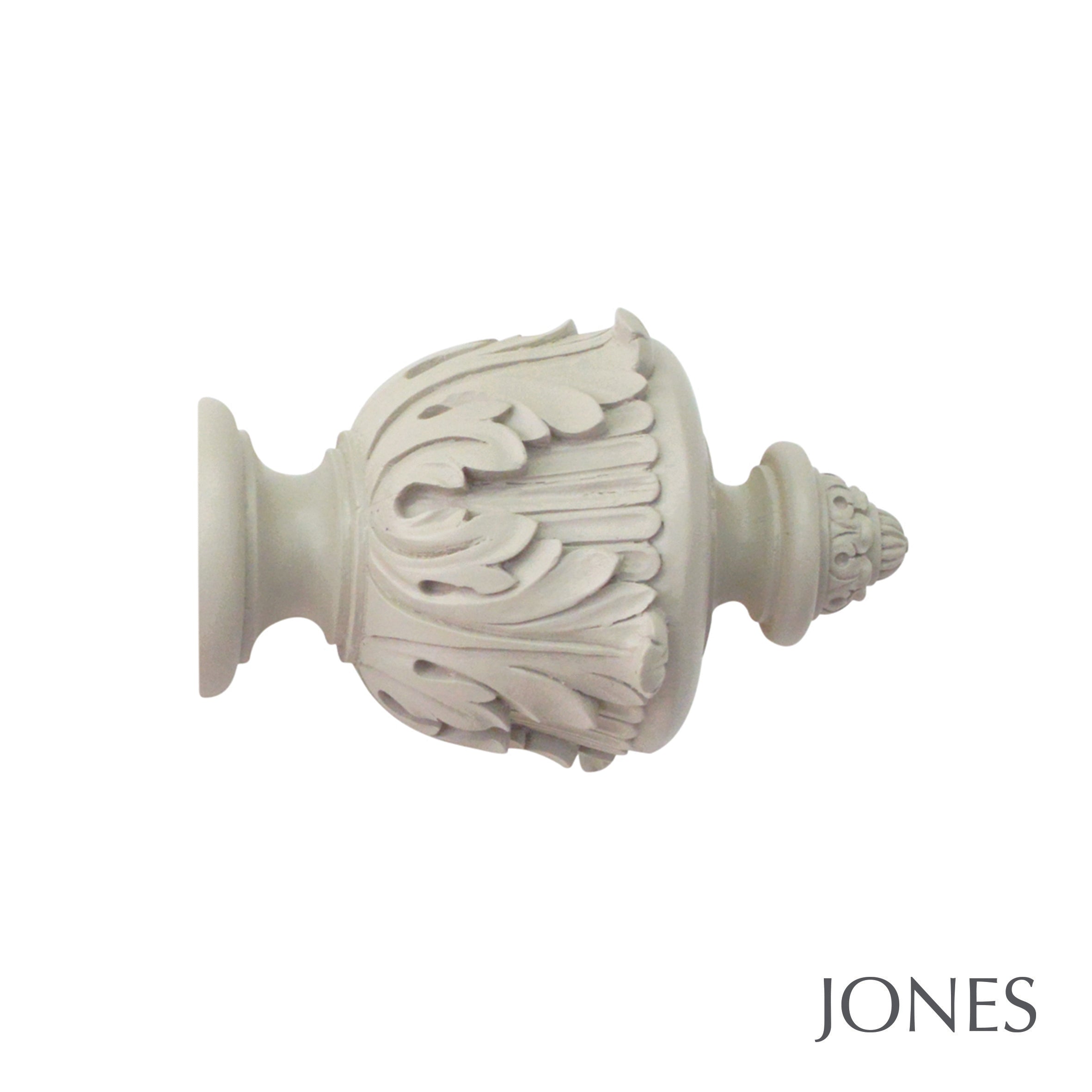 Jones Interiors Estate Acanthus Finial Curtain Pole Set in Clay