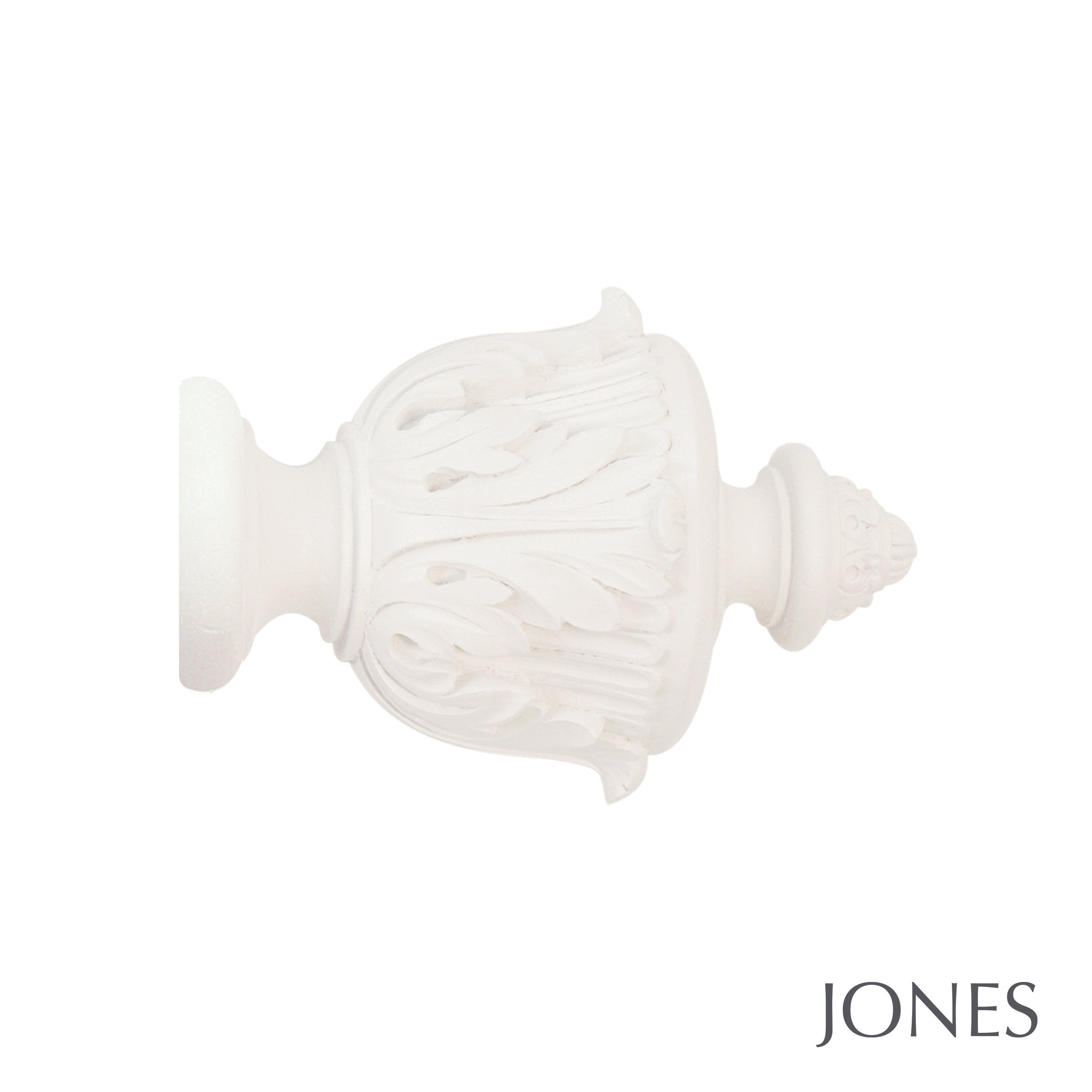 Jones Interiors Florentine Acanthus Finial Curtain Pole Set in Cotton