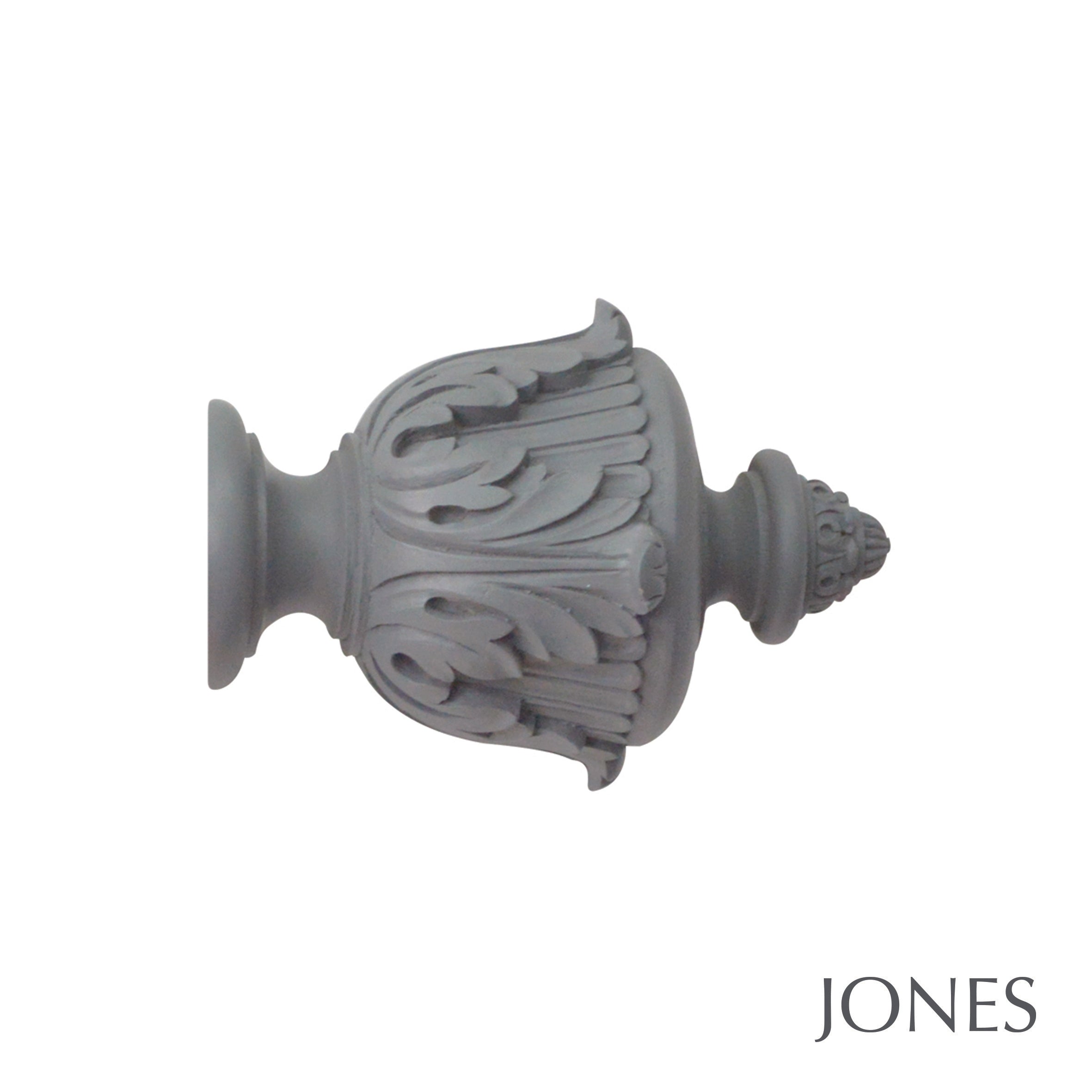 Jones Interiors Estate Acanthus Finial Curtain Pole Set in Lead