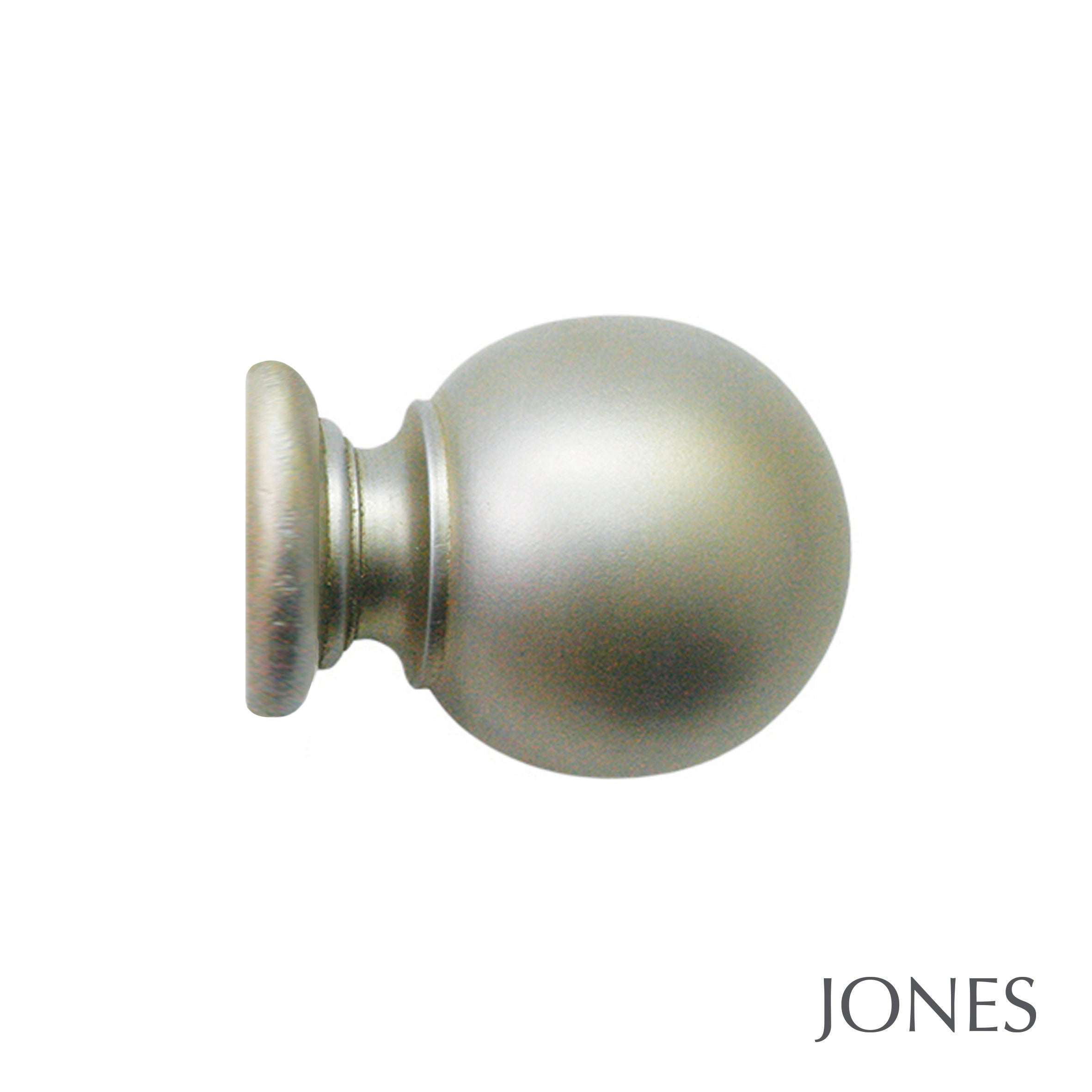 Jones Interiors Grande Ball Finial Curtain Pole Set in Champagne Silver