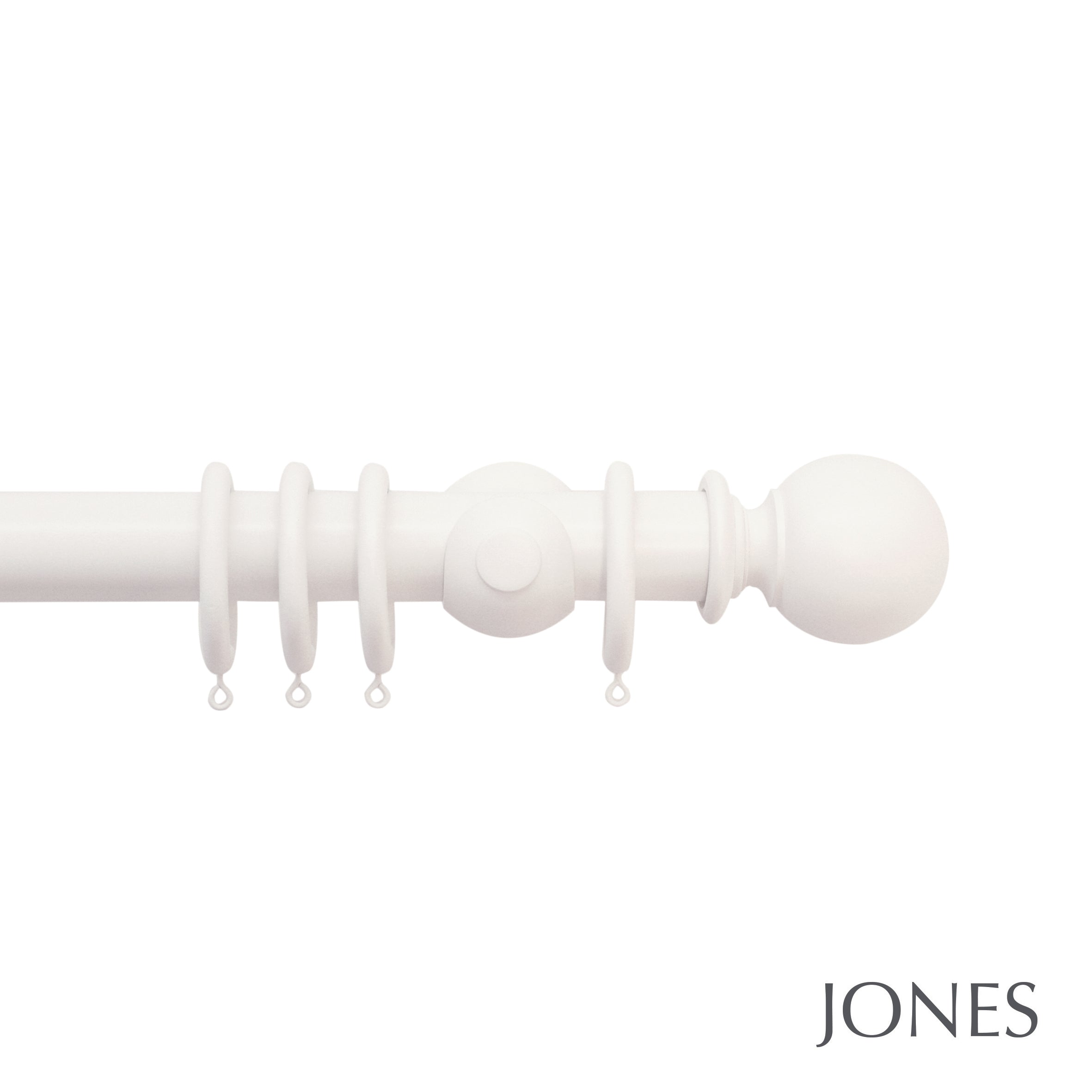 Jones Interiors Hardwick Ball Finial Curtain Pole Set in Cotton