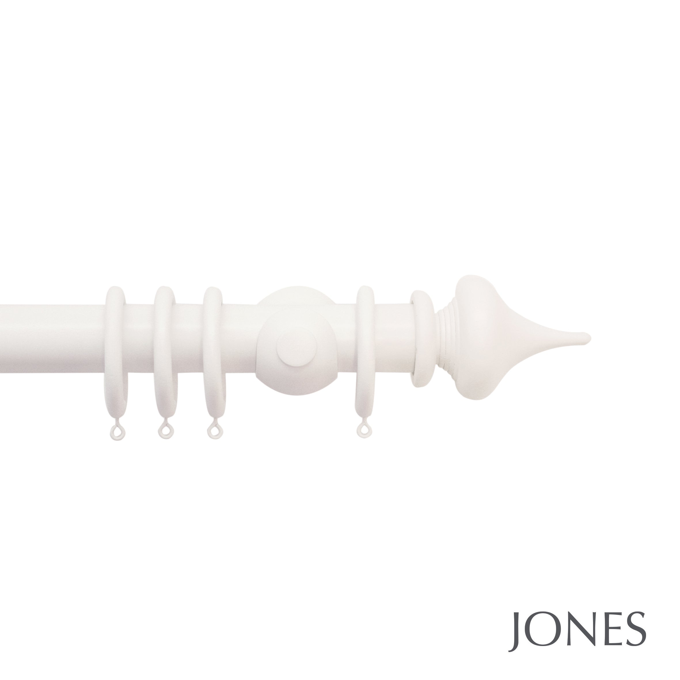 Jones Interiors Hardwick Minaret Finial Curtain Pole Set in Cotton