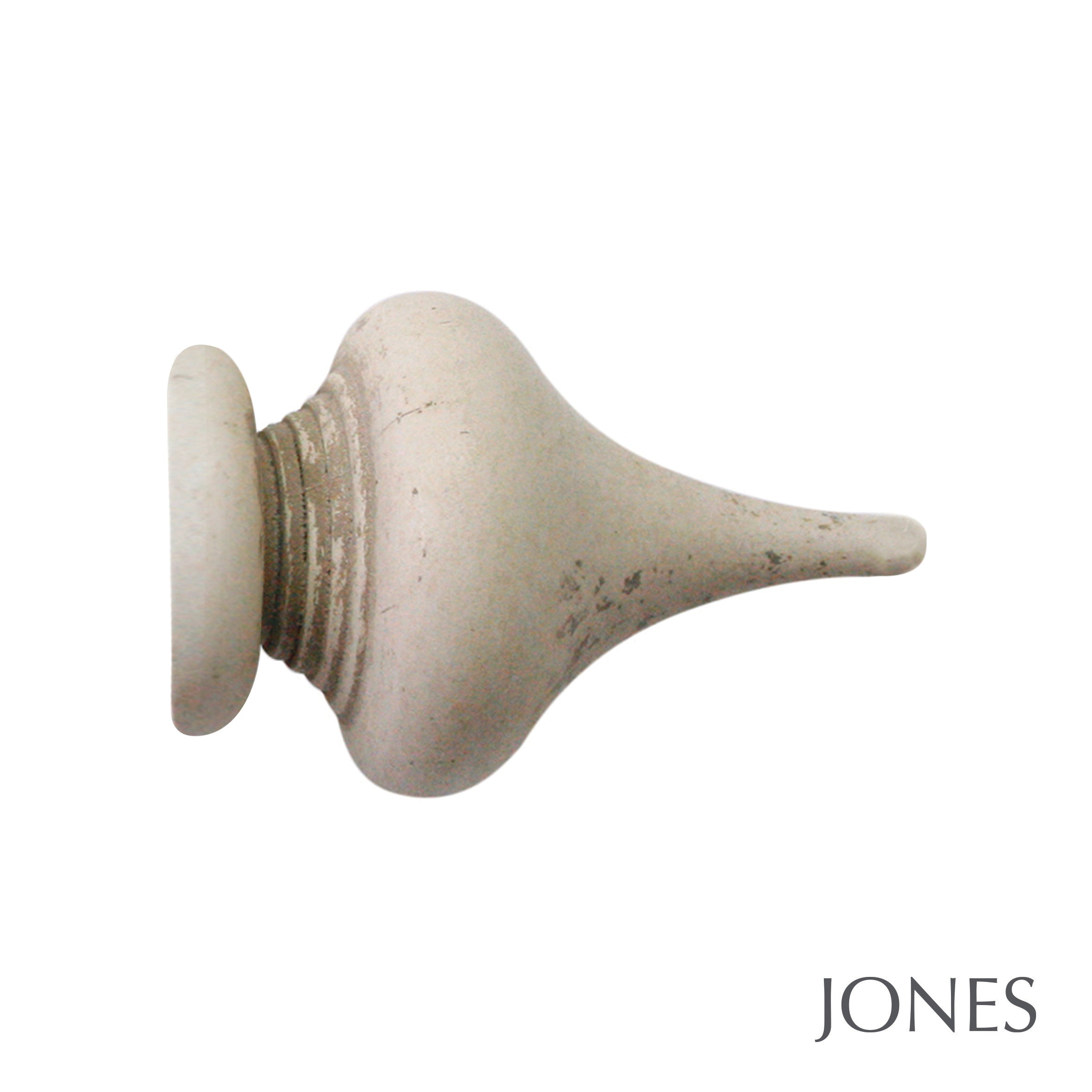 Jones Interiors Hardwick Minaret Finial Curtain Pole Set in Putty