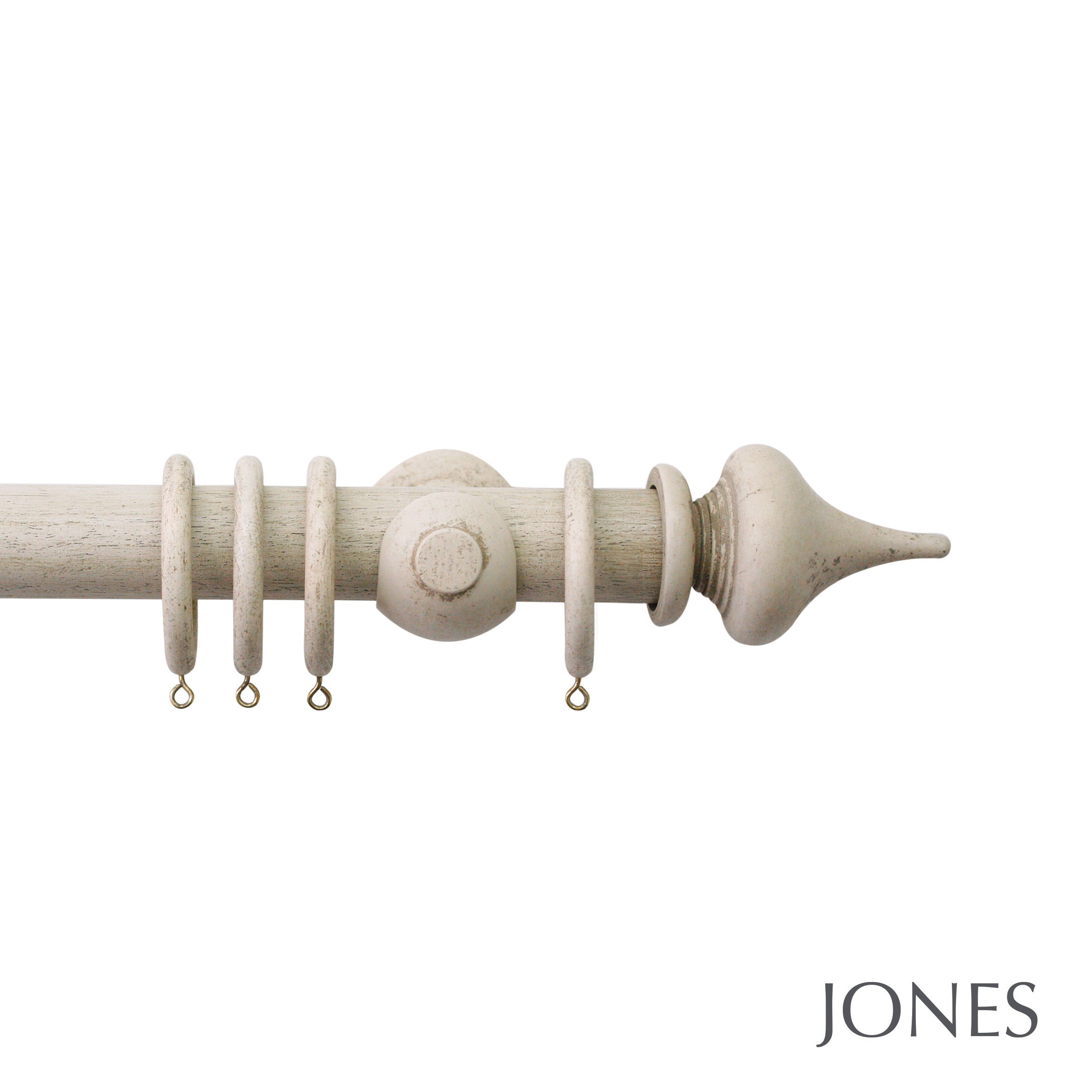 Jones Interiors Hardwick Minaret Finial Curtain Pole Set in Putty