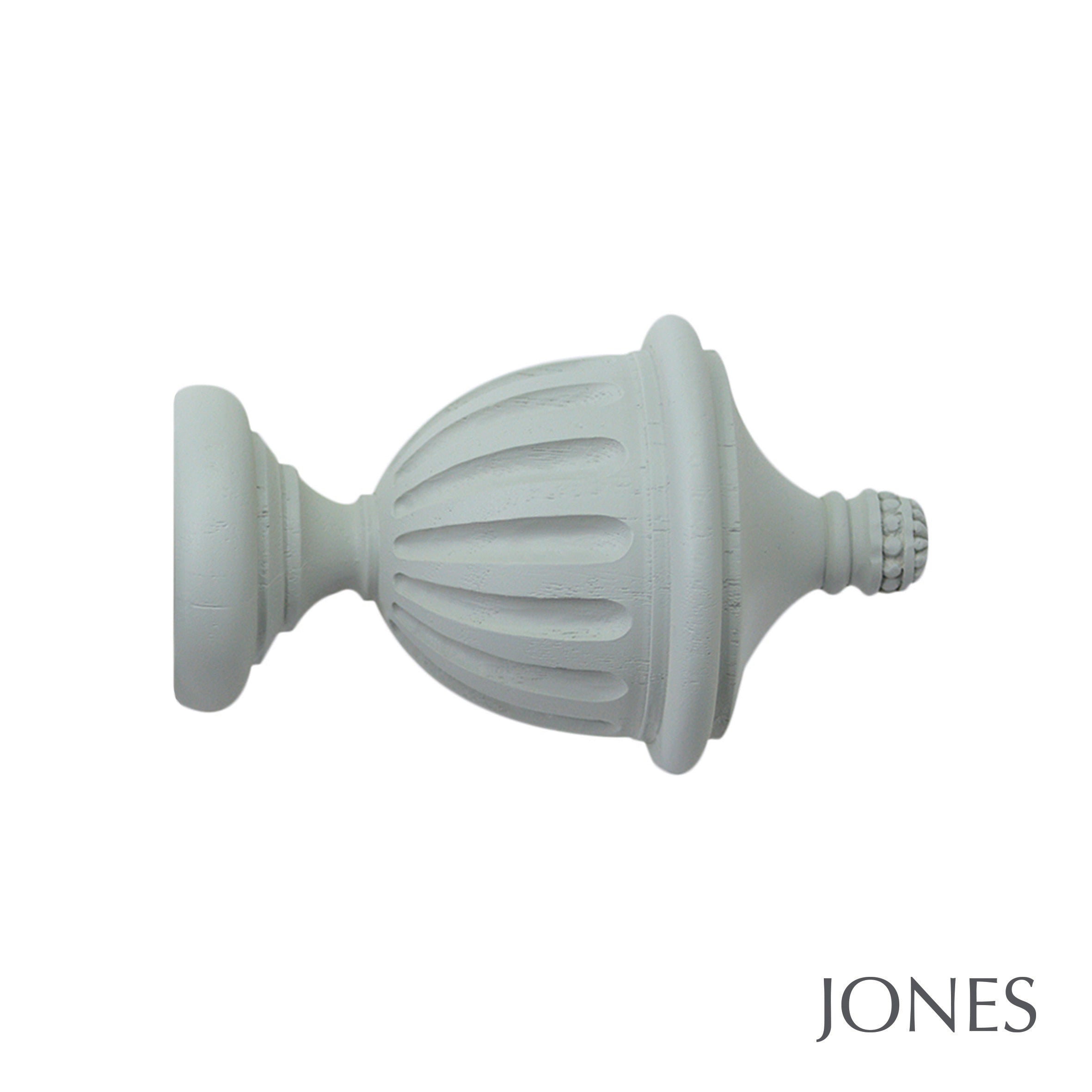 Jones Interiors Seychelles Fluted Urn Finial Curtain Pole Set in Haze