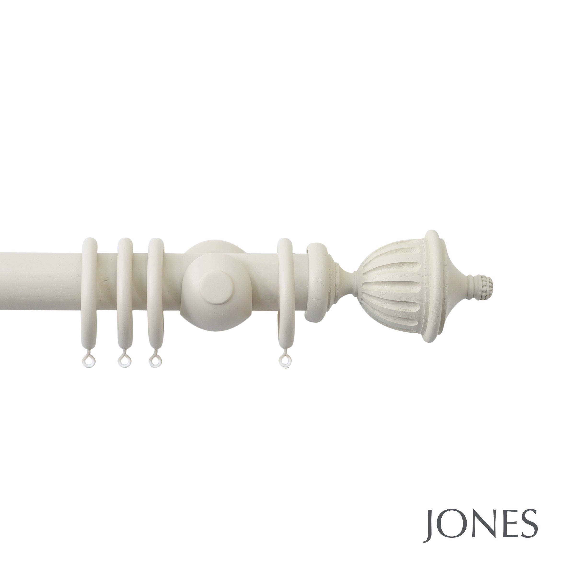 Jones Interiors Seychelles Fluted Urn Finial Curtain Pole Set in Sand