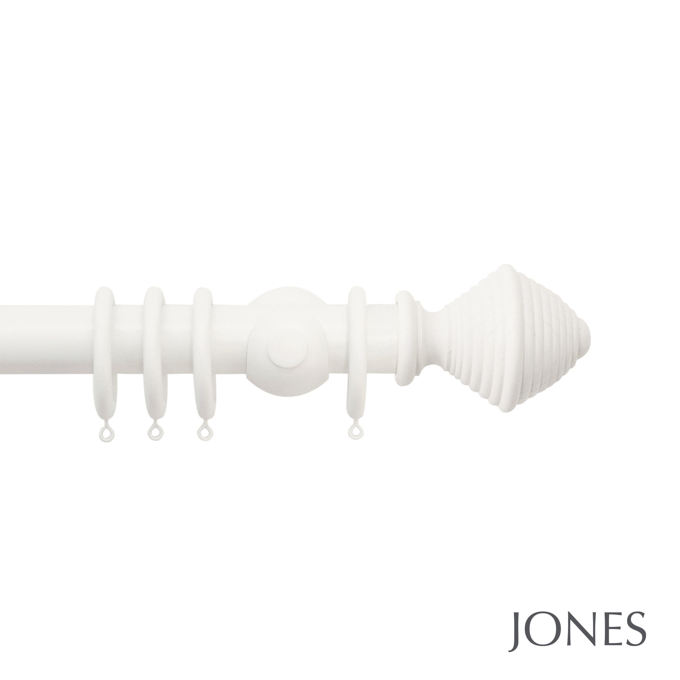 Jones Interiors Seychelles Hive Finial Curtain Pole Set in Cotton