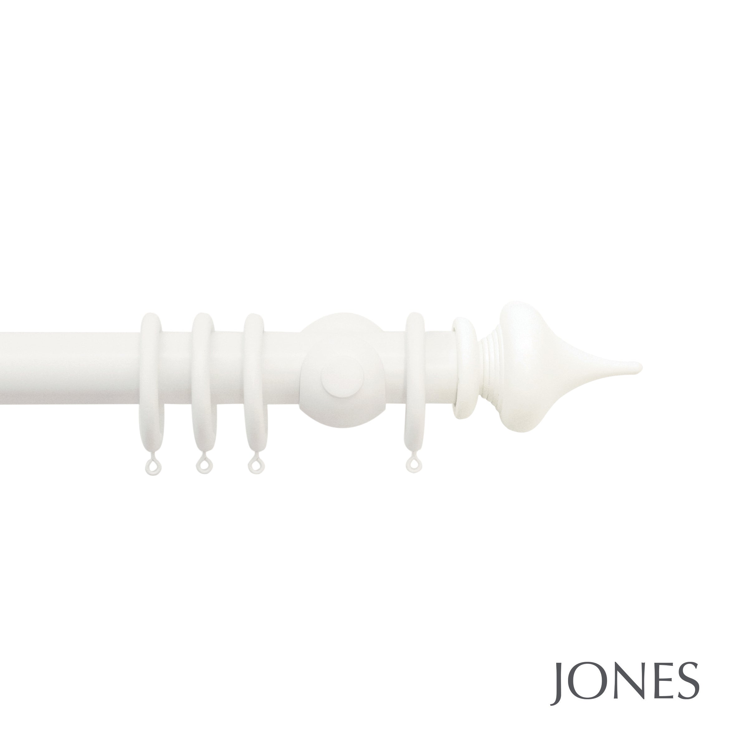 Jones Interiors Seychelles Minaret Finial Curtain Pole Set in Cotton