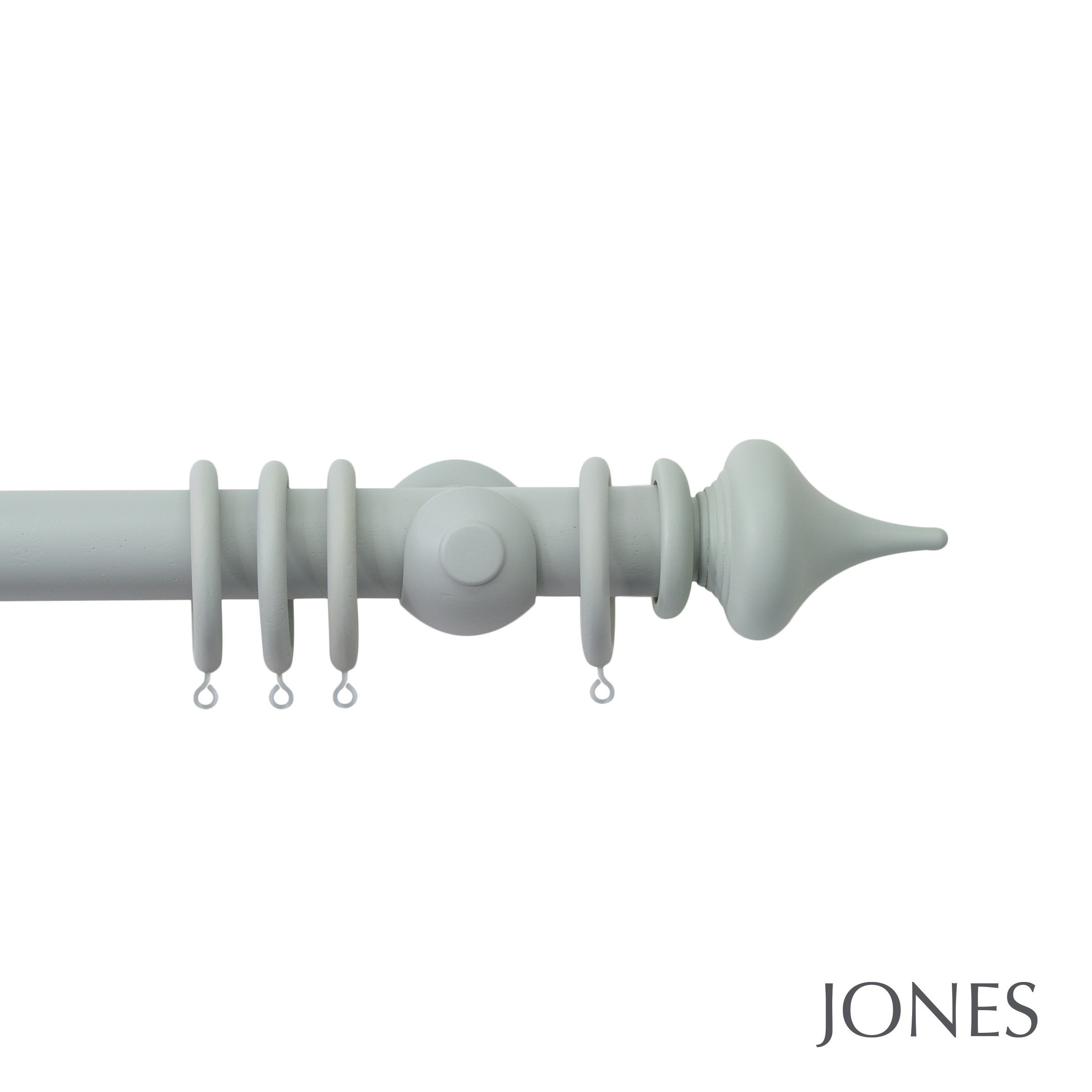 Jones Interiors Seychelles Minaret Finial Curtain Pole Set in Haze