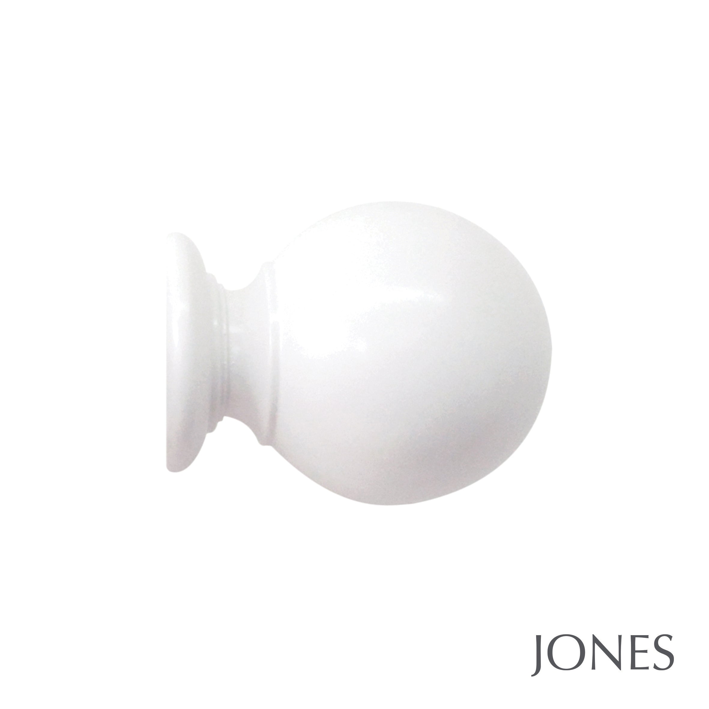 Jones Interiors Estate Ball Finial Curtain Pole Set in Alabaster