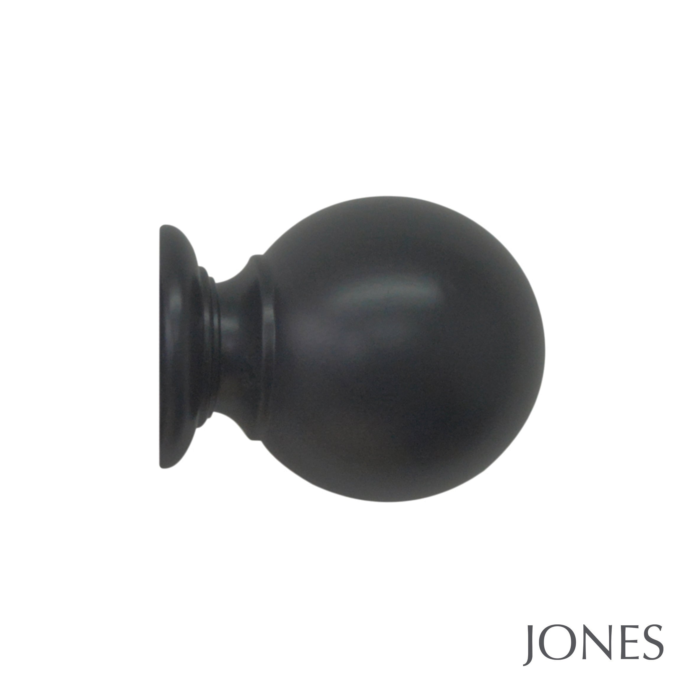 Jones Interiors Estate Ball Finial Curtain Pole Set in Charcoal