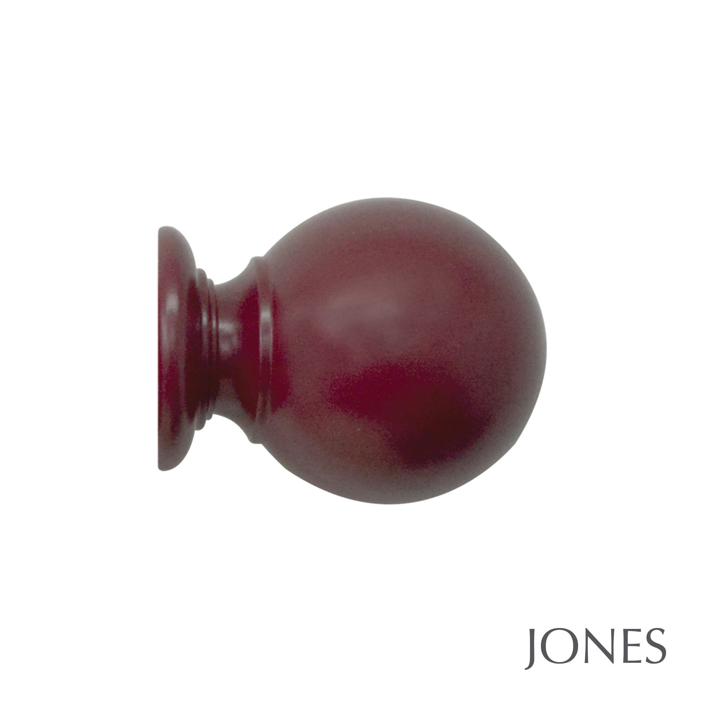 Jones Interiors Estate Ball Finial Curtain Pole Set in Claret