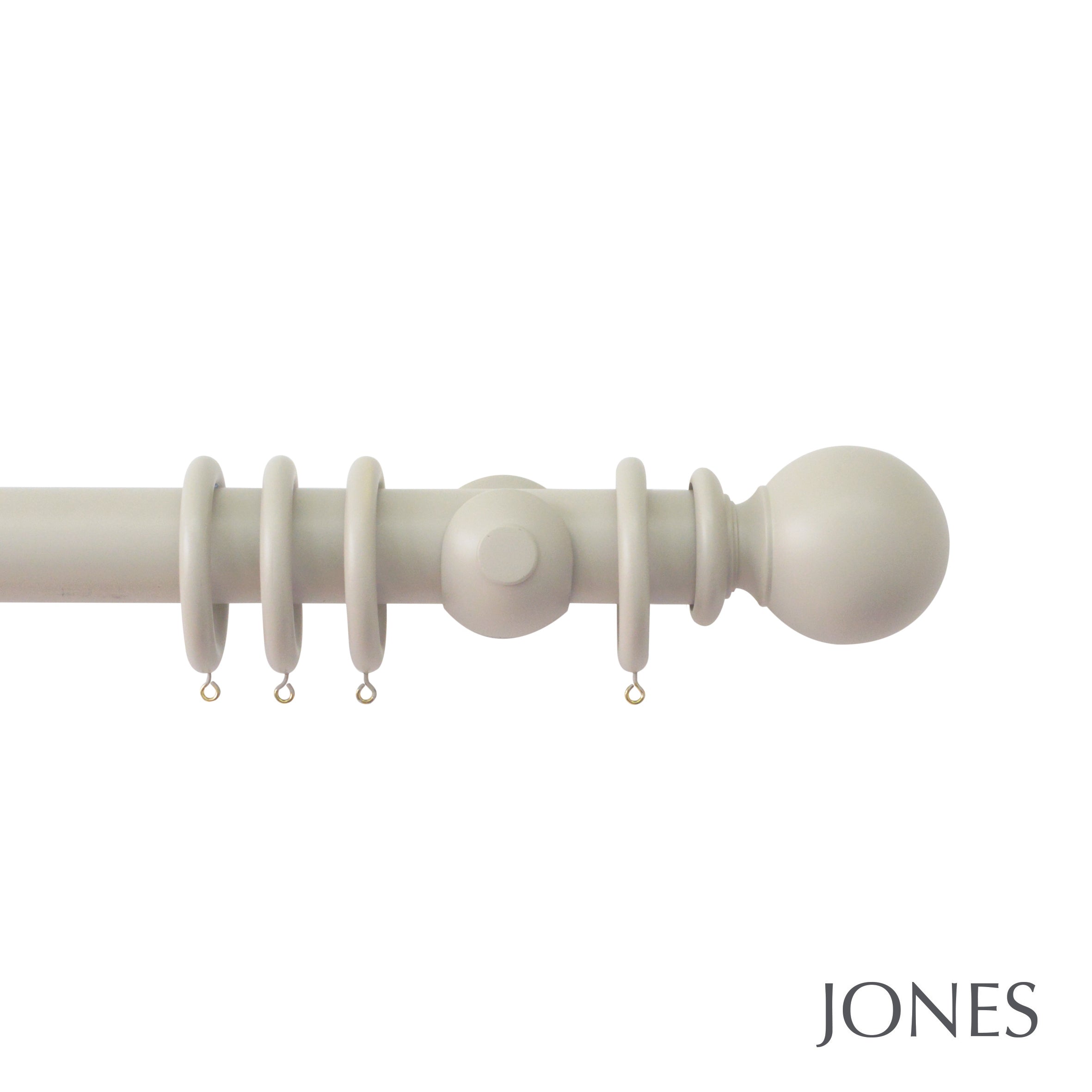 Jones Interiors Estate Ball Finial Curtain Pole Set in Clay