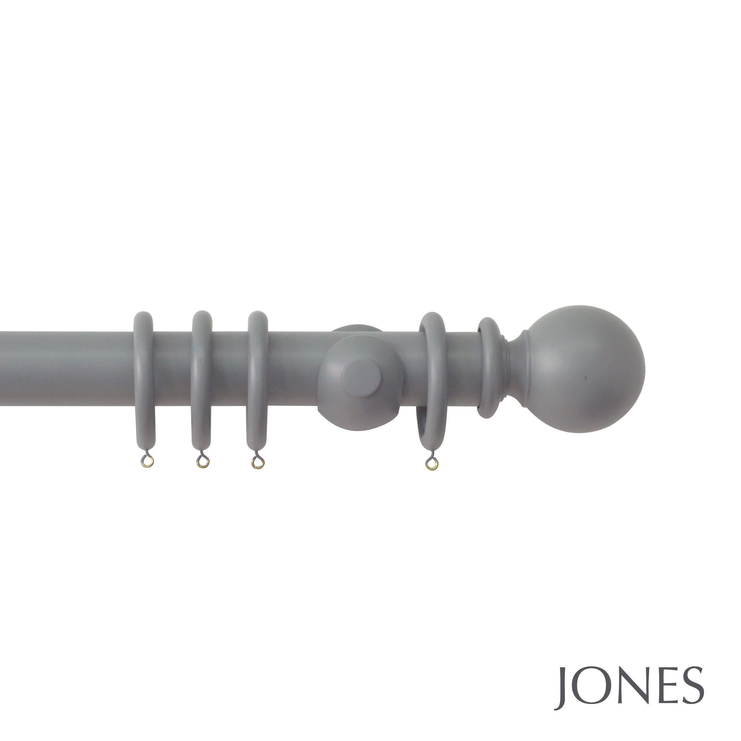 Jones Interiors Estate Ball Finial Curtain Pole Set in Lead