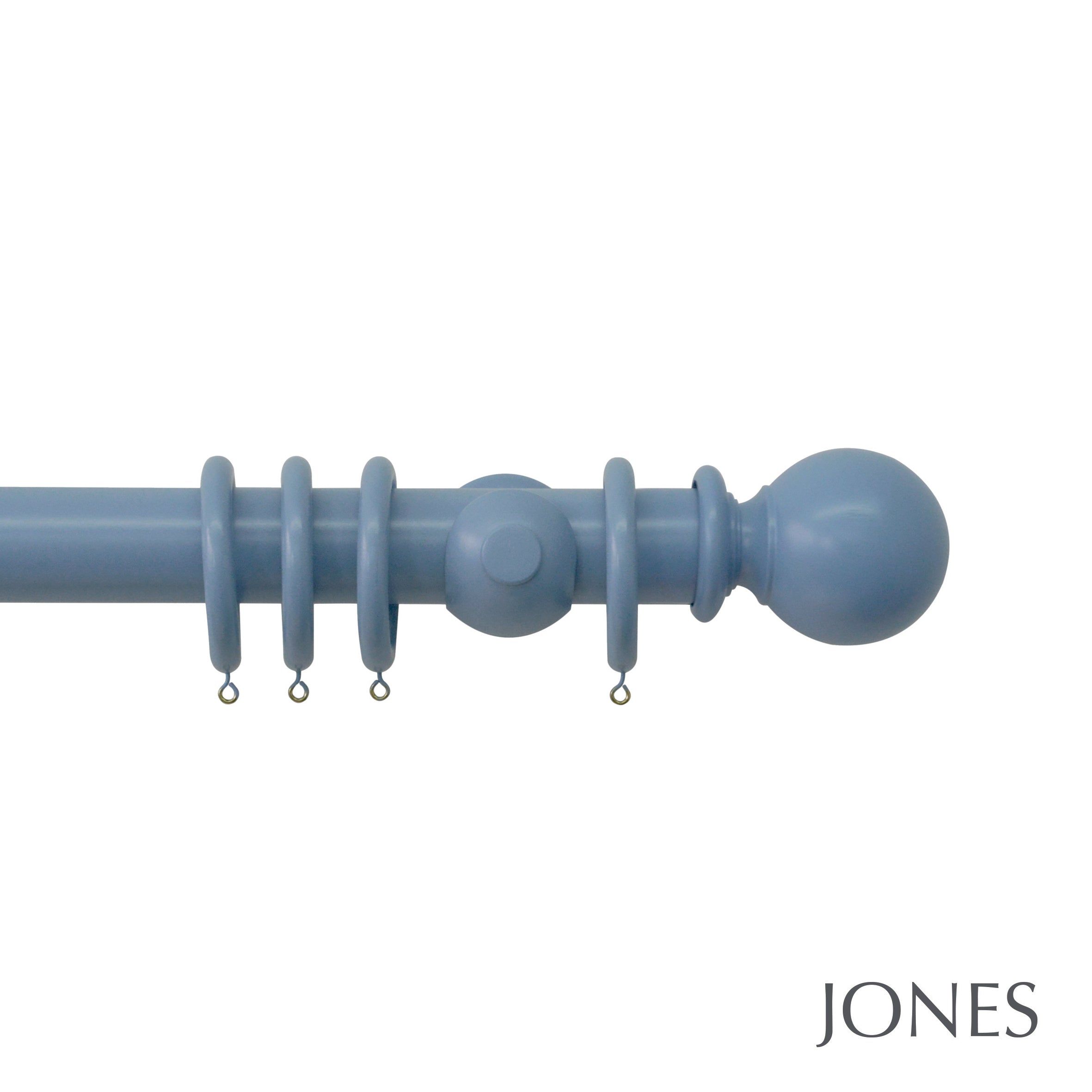 Jones Interiors Estate Ball Finial Curtain Pole Set in Regatta