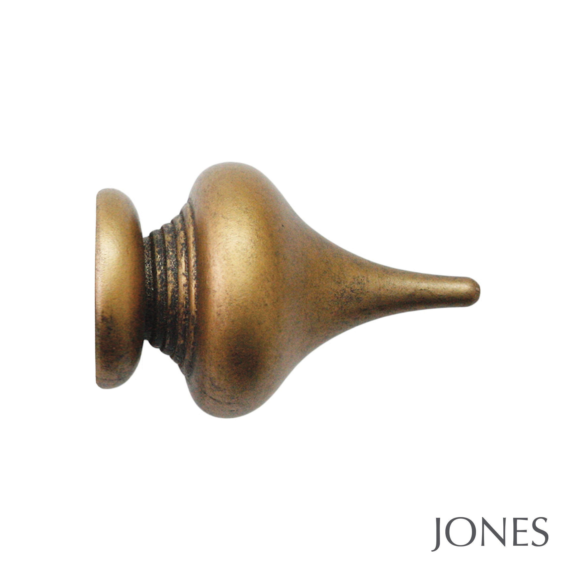 Jones Interiors Florentine Minaret Finial Curtain Pole Set in Antique Gold