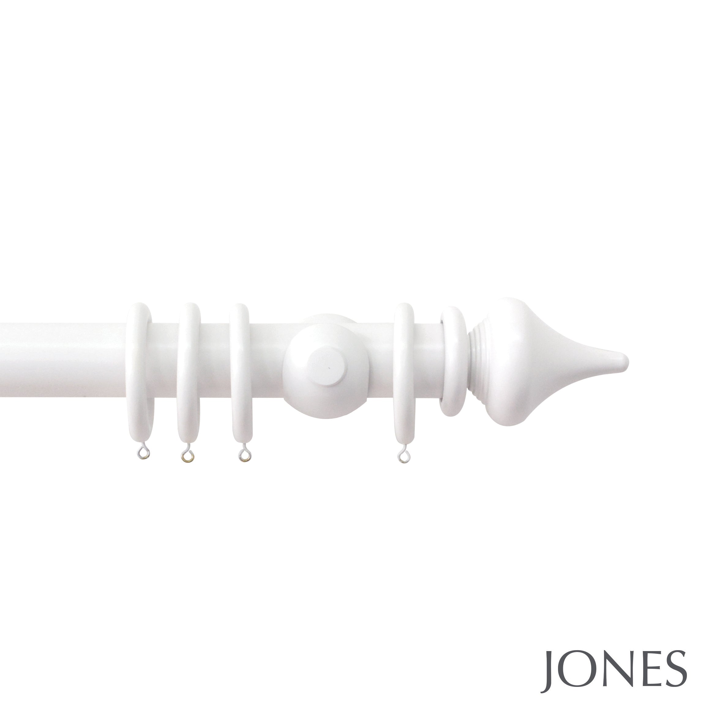 Jones Interiors Estate Minaret Finial Curtain Pole Set in Alabaster