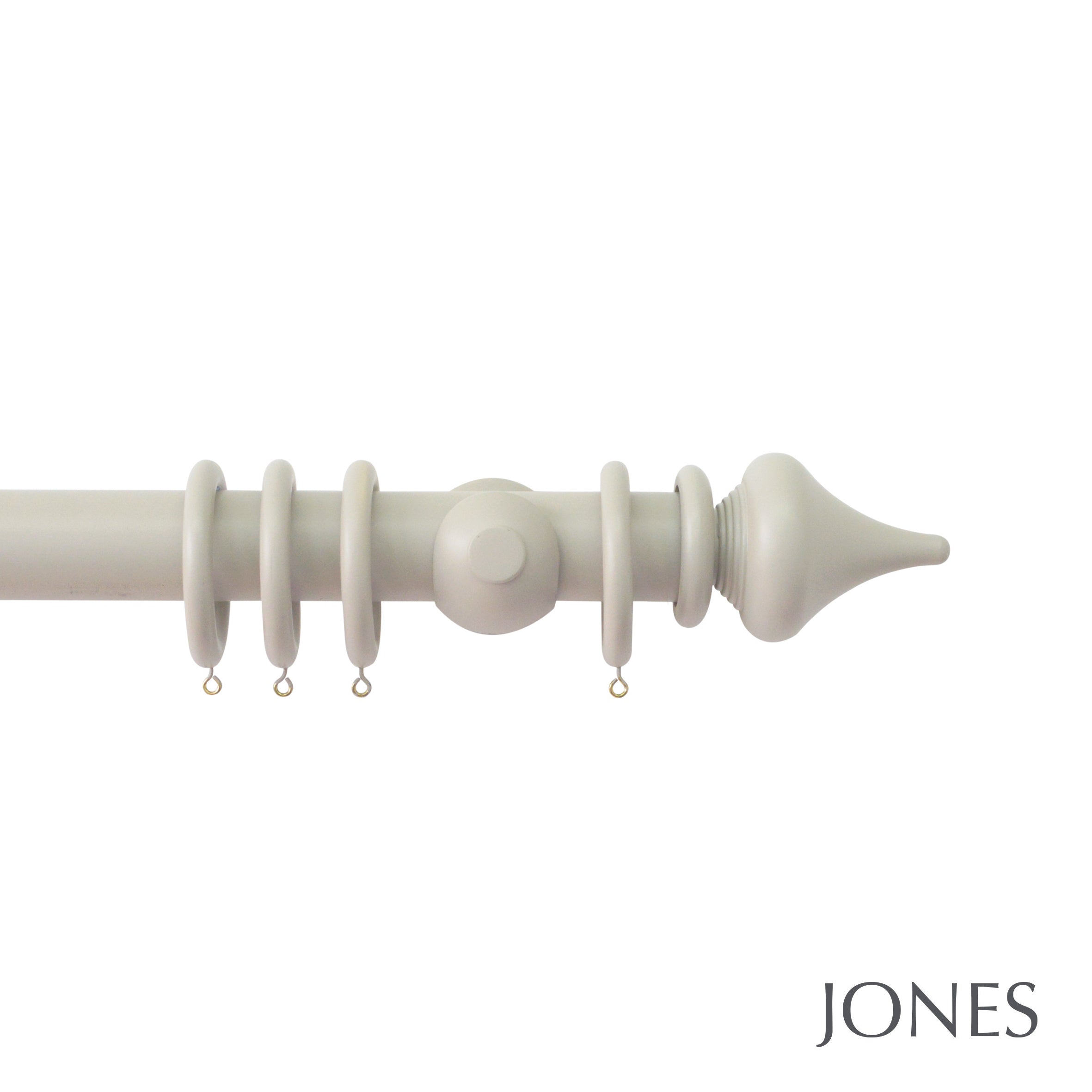 Jones Interiors Estate Minaret Finial Curtain Pole Set in Clay