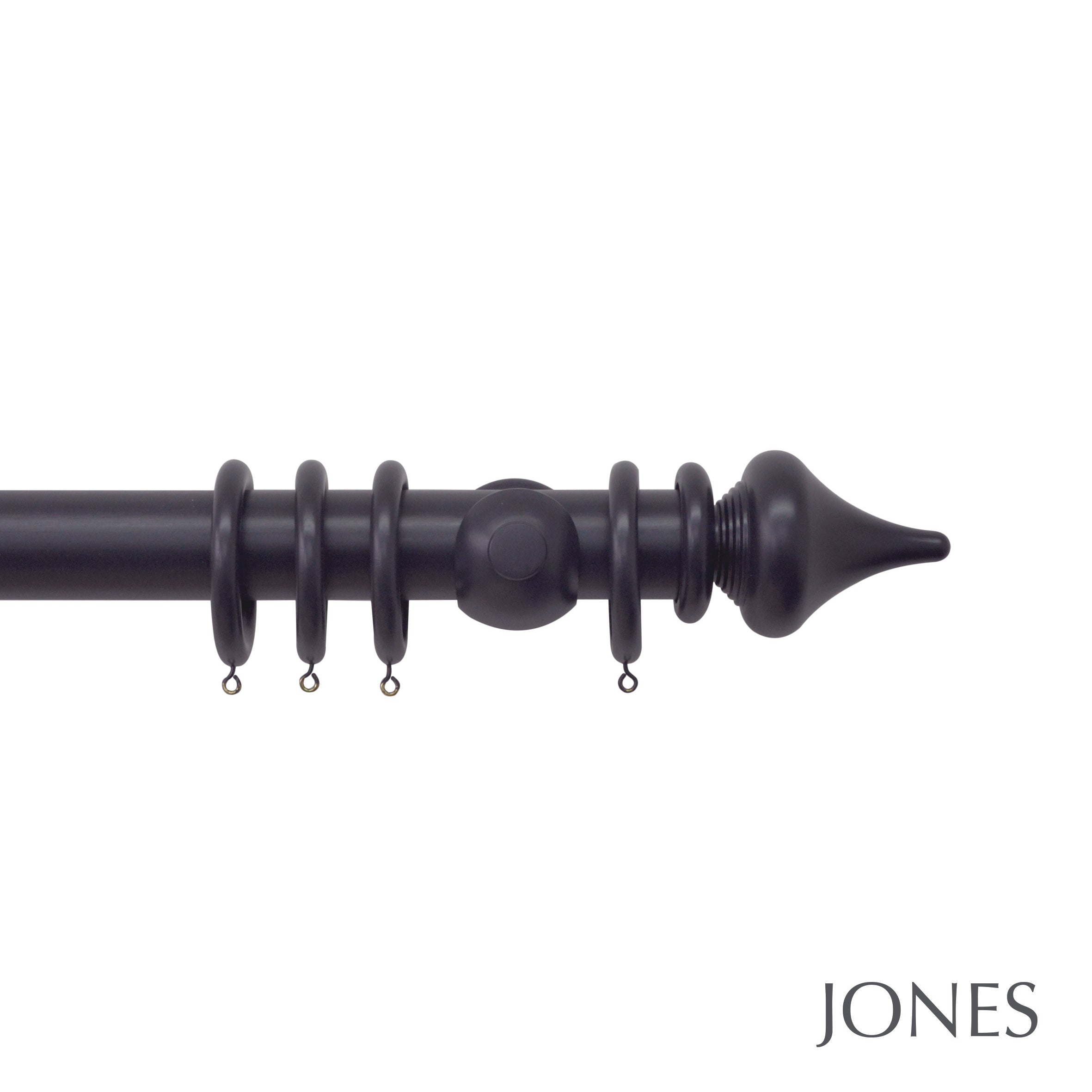 Jones Interiors Estate Minaret Finial Curtain Pole Set in Juniper