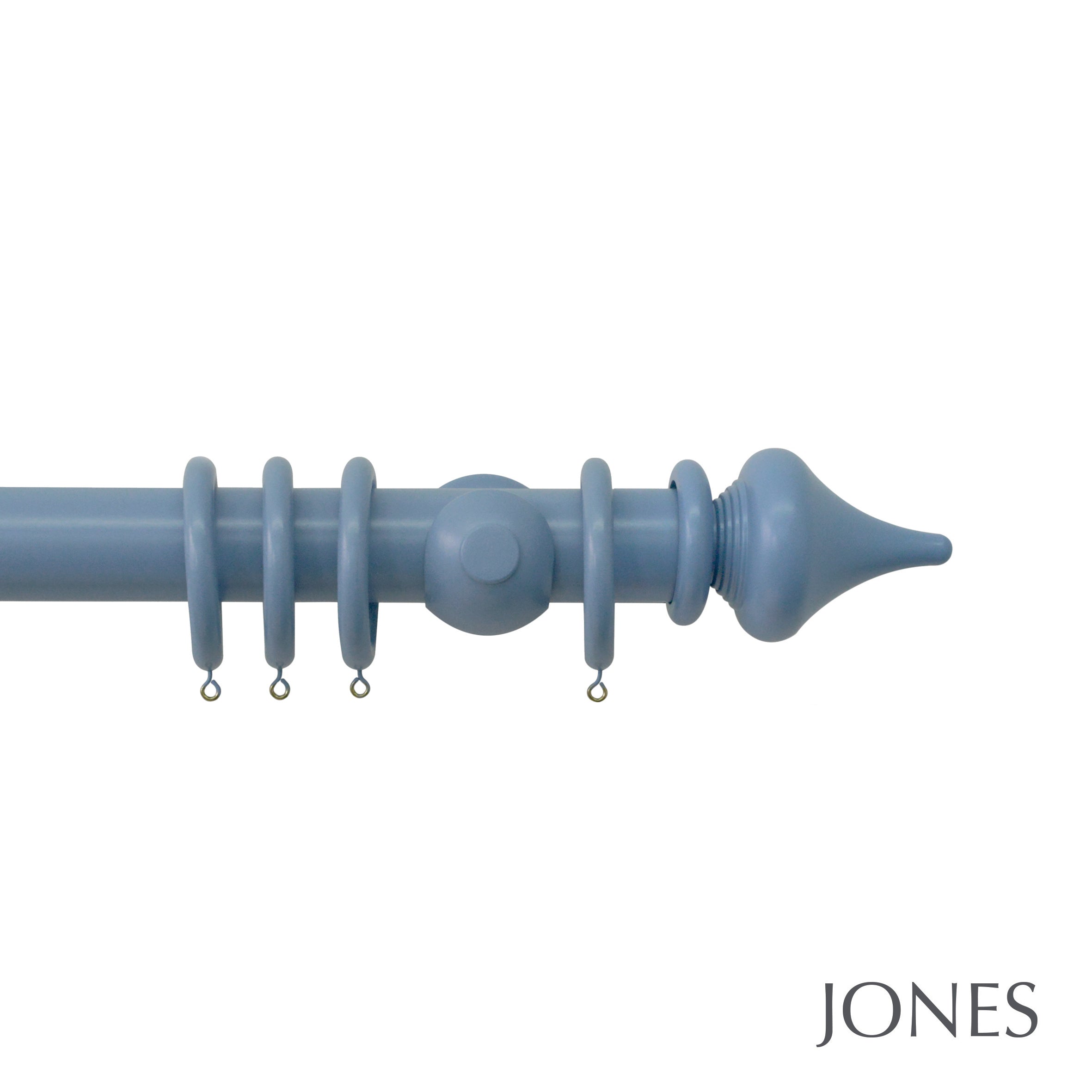 Jones Interiors Estate Minaret Finial Curtain Pole Set in Regatta