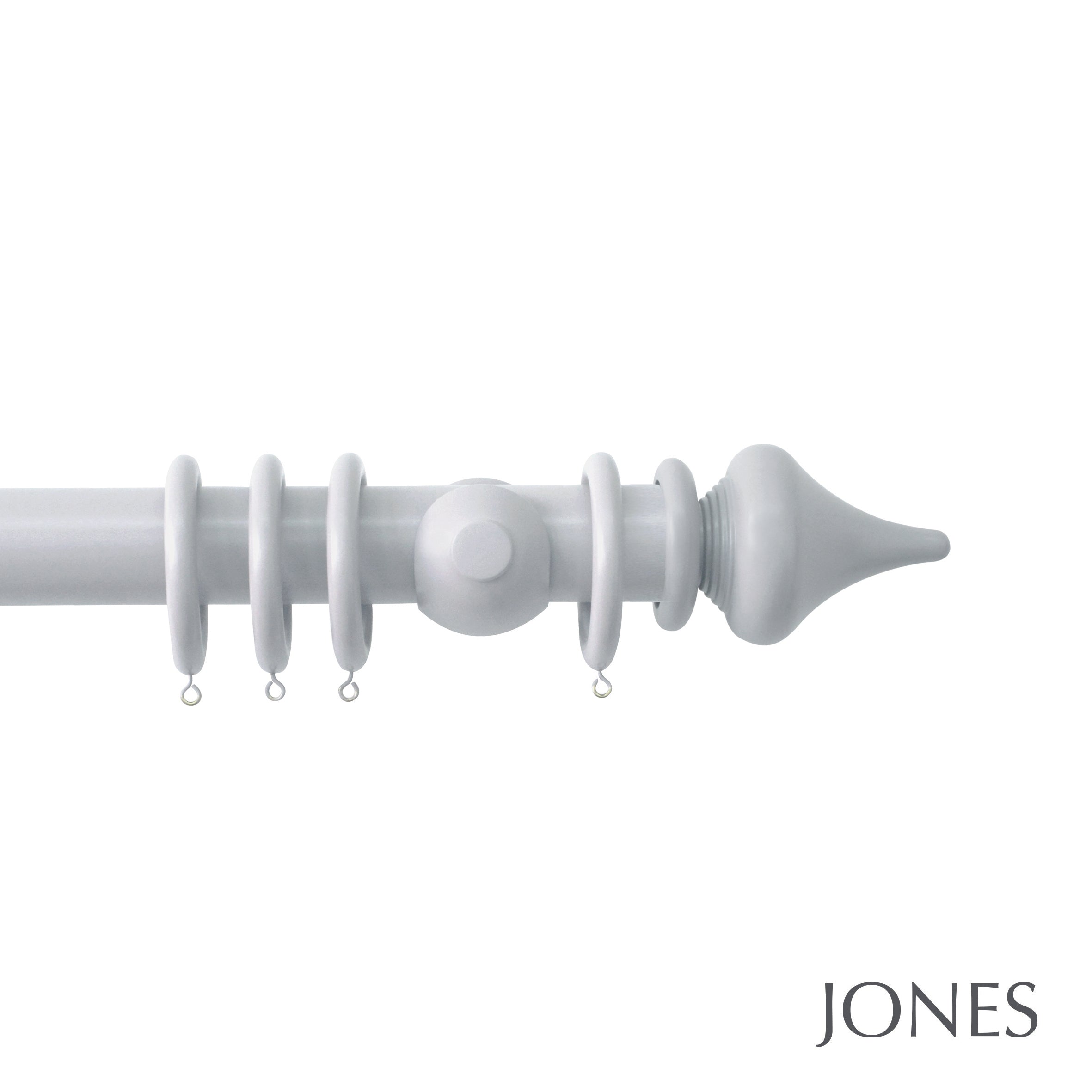 Jones Interiors Estate Minaret Finial Curtain Pole Set in Shingle