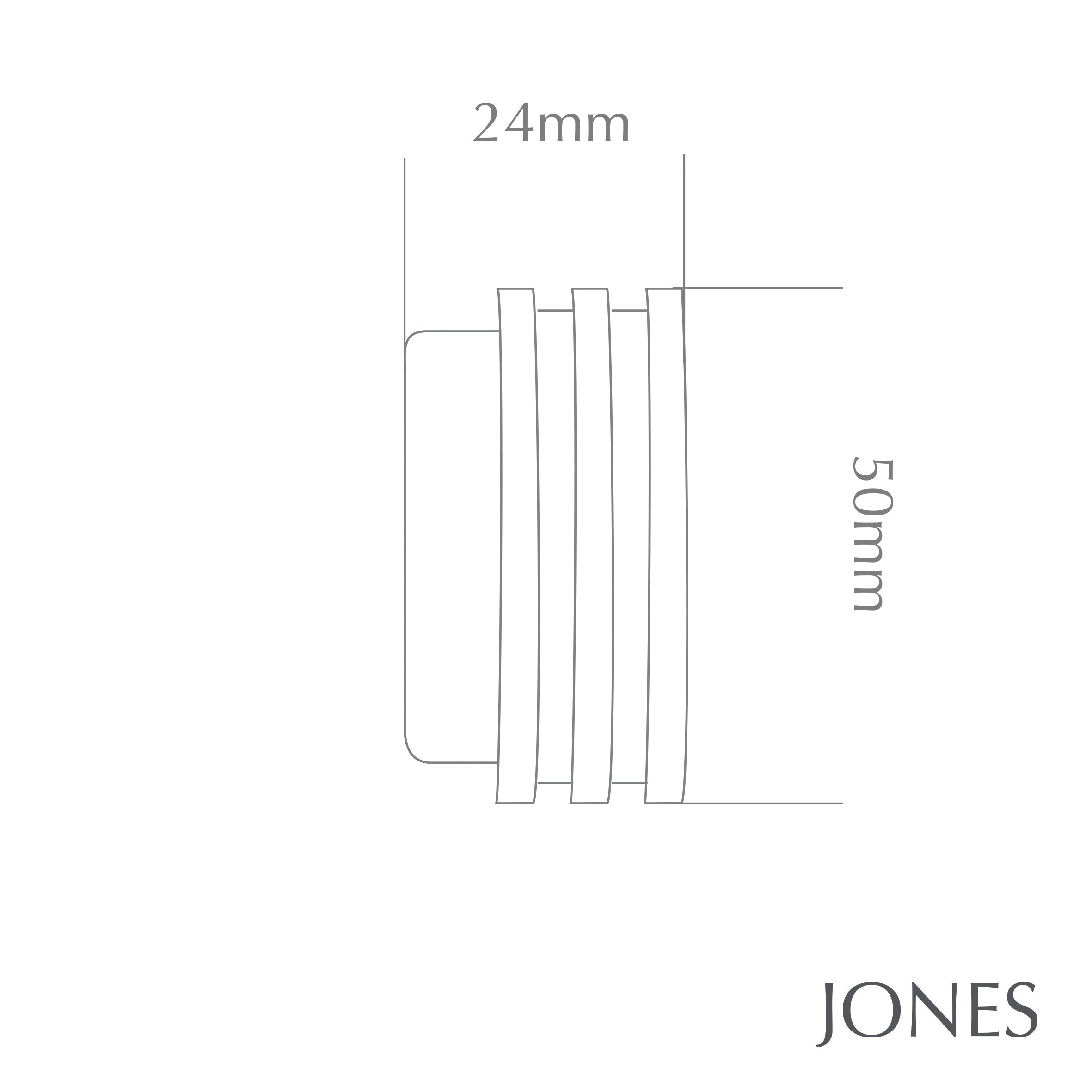 Jones Strand Ribbed End Stopper Finial Curtain Pole Set in Black Nickel