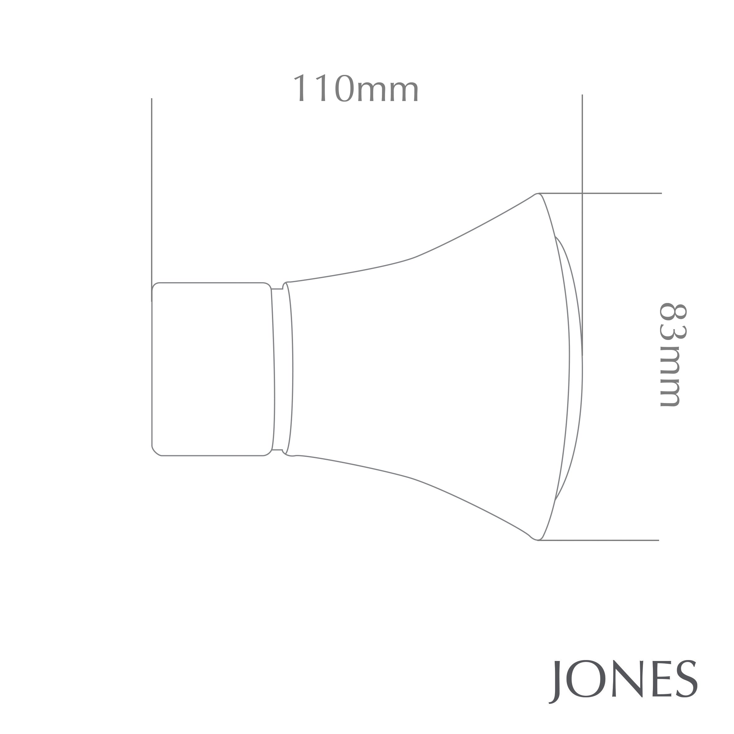 Jones Strand Cone Finial Curtain Pole Set in Matt Nickel