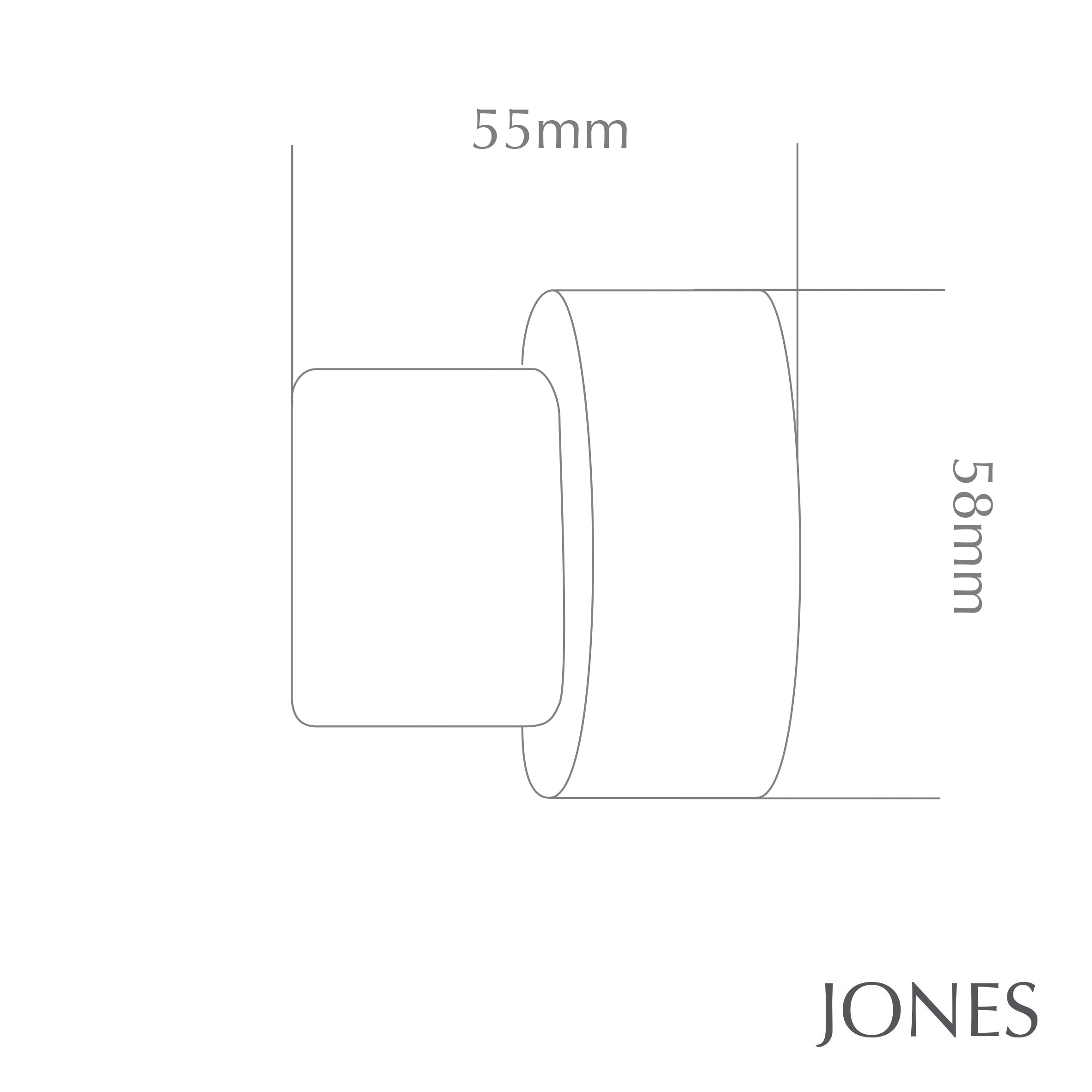 Jones Strand Acrylic End Stop Finial Curtain Pole Set in Black Nickel