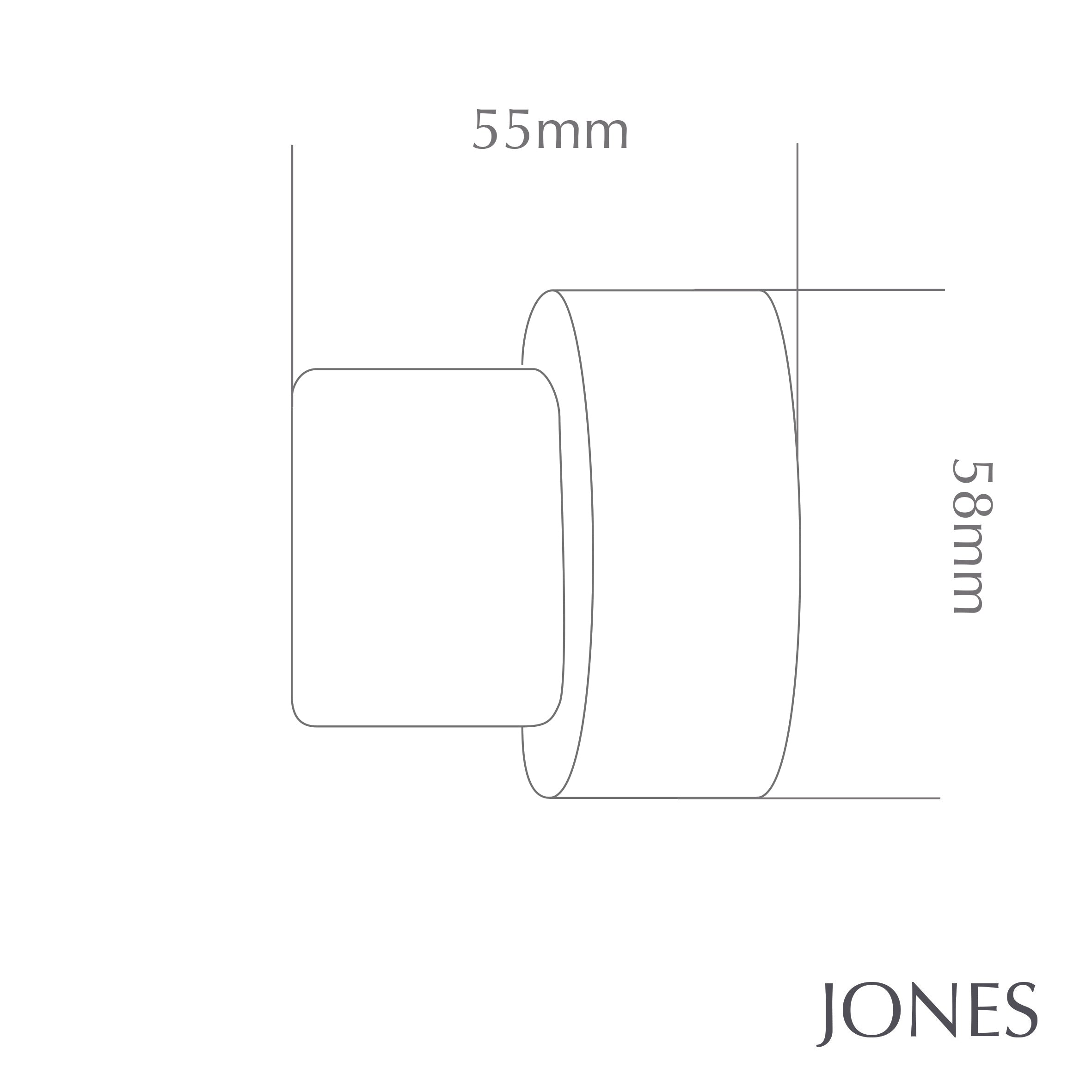 Jones Strand Acrylic End Stop Finial Curtain Pole Set in Transparent Acrylic / Matt Nickel