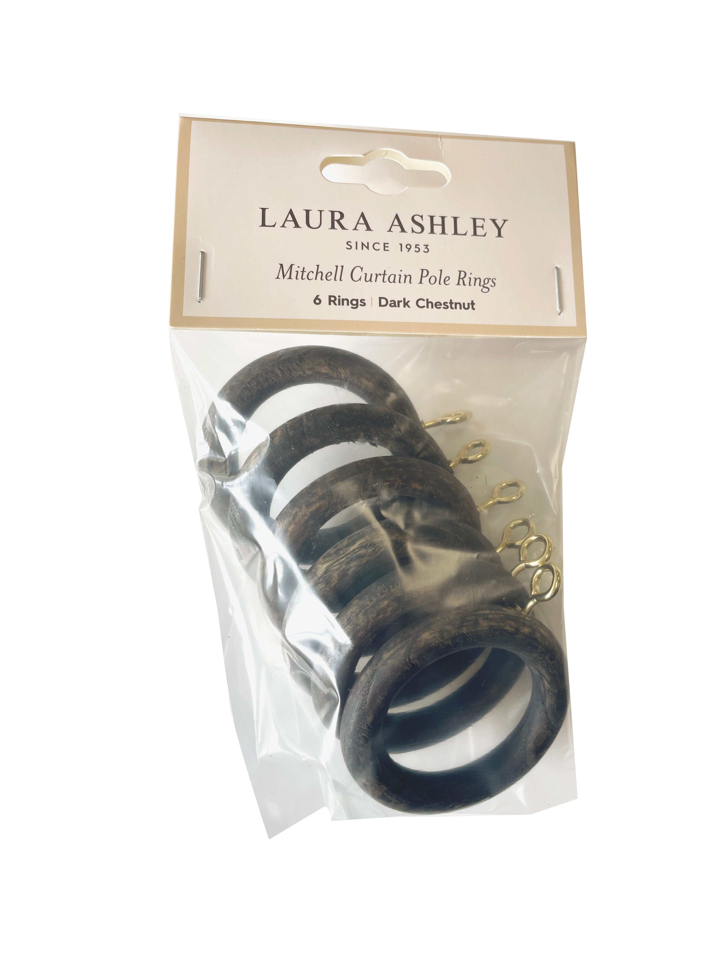 Laura Ashley Mitchell Ball Finial Curtain Pole Set in Dark Chestnut