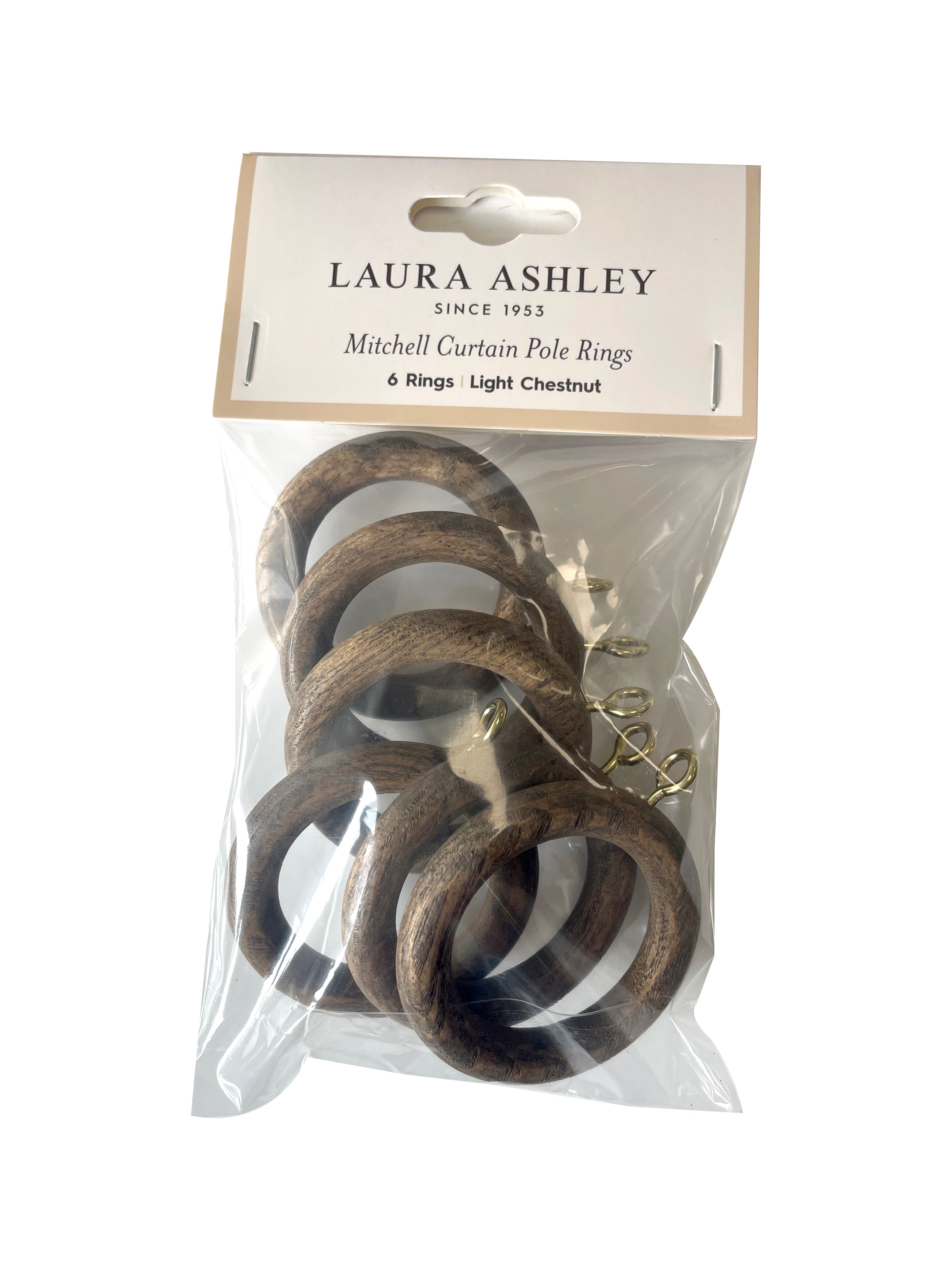 Laura Ashley Mitchell Ball Finial Curtain Pole Set in Light Chestnut