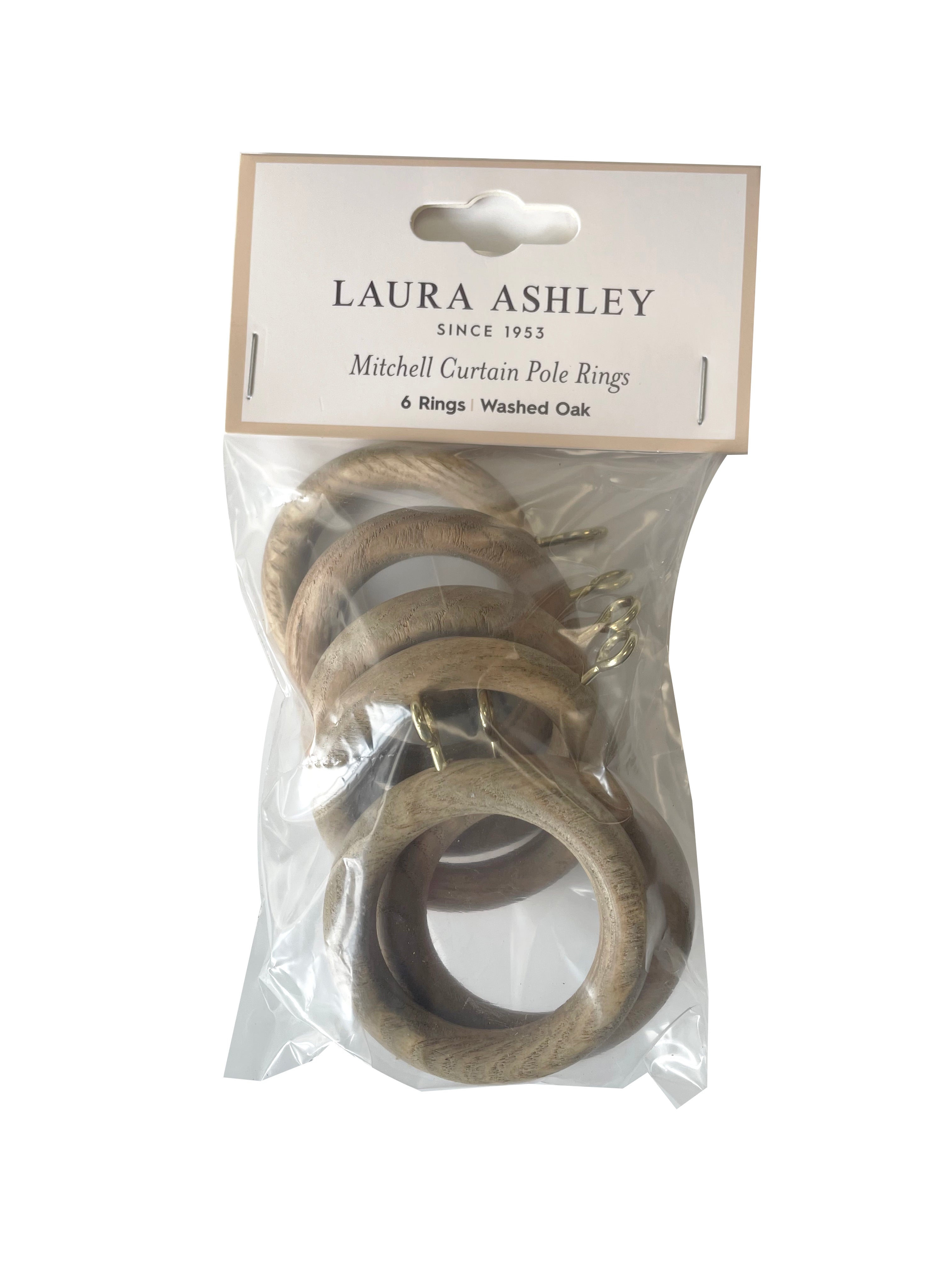 Laura Ashley Mitchell Ball Finial Curtain Pole Set in Washed Oak