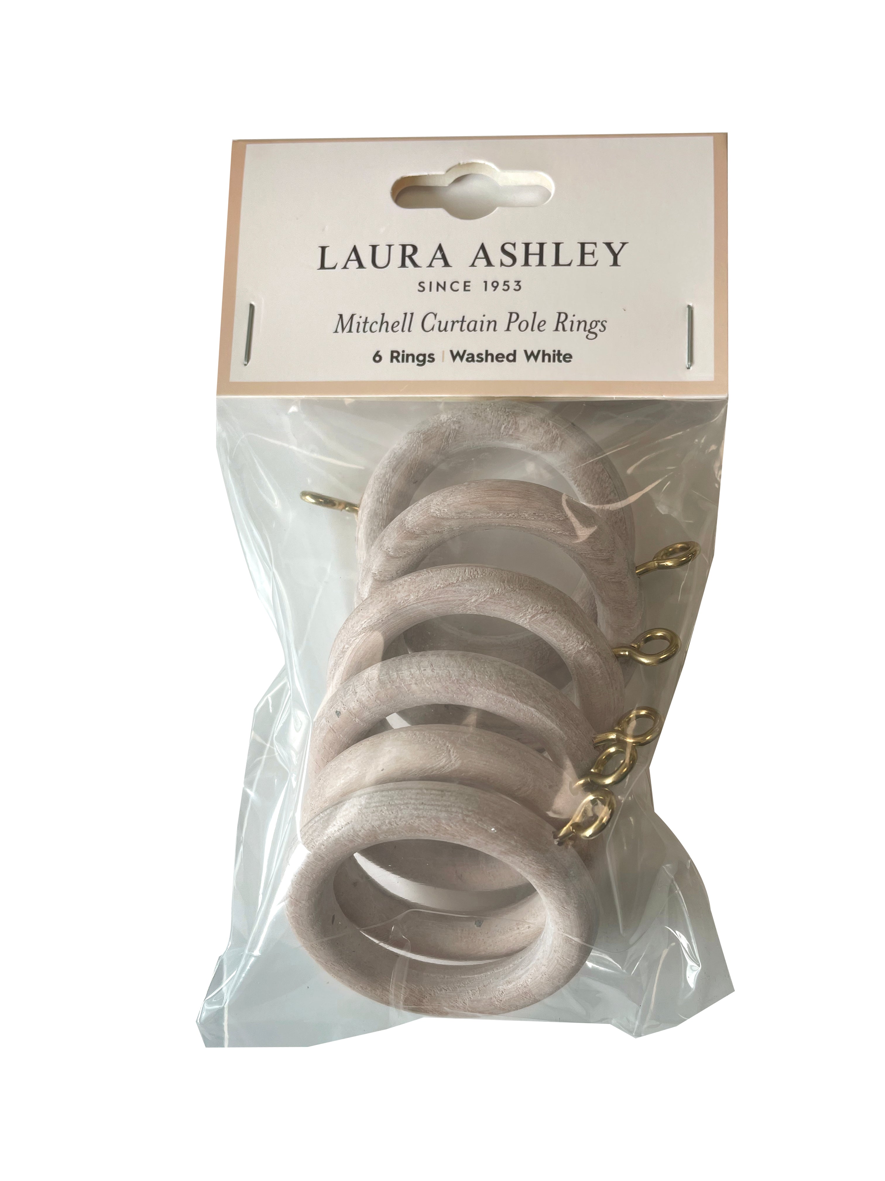 Laura Ashley Mitchell Ball Finial Curtain Pole Set in Washed White