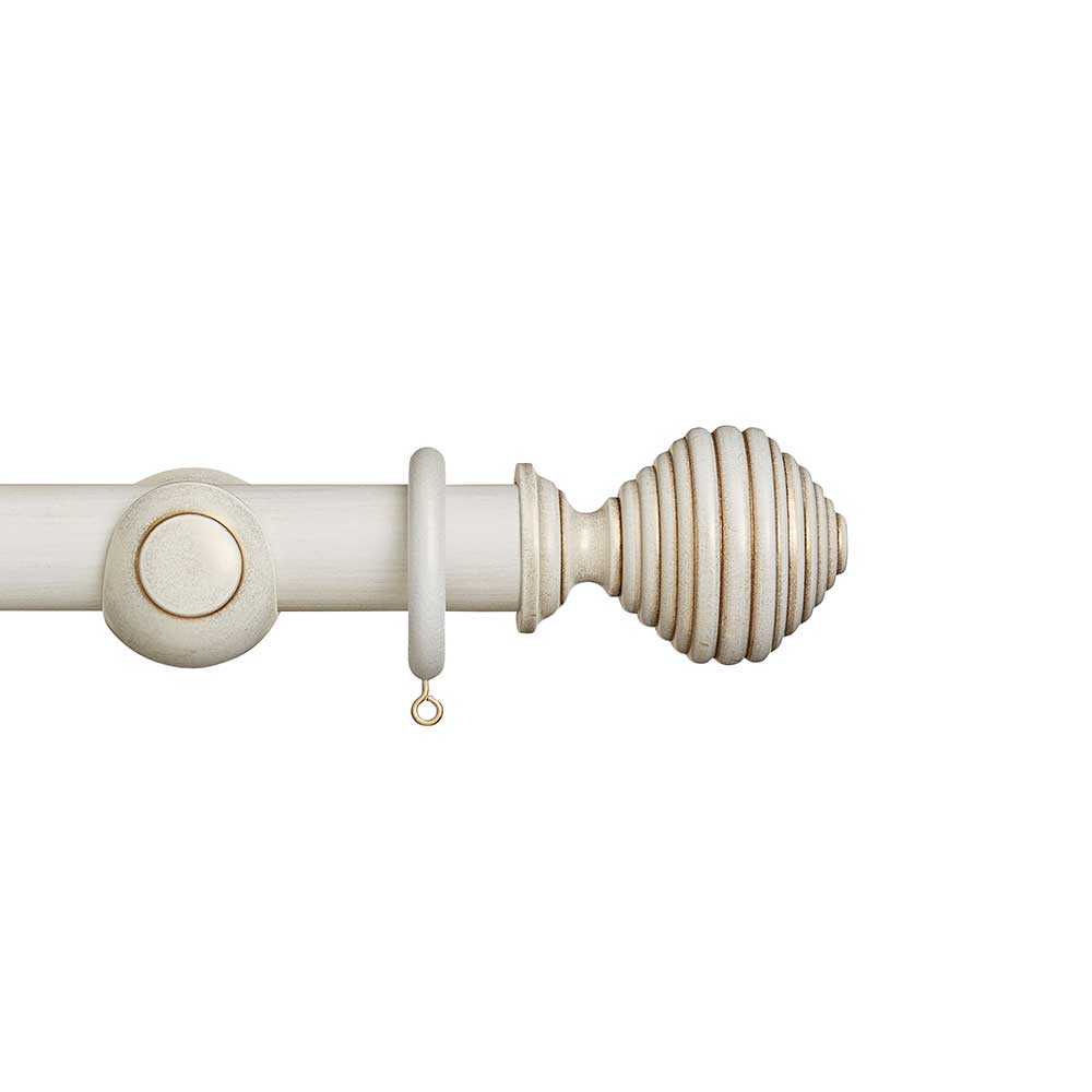 Hallis Museum Dune Curtain Pole Set in Cream &amp; Gold