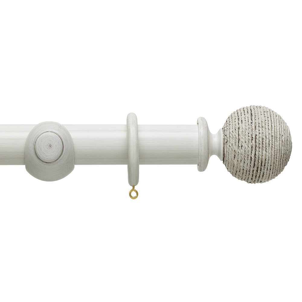 Hallis Origins Twine Curtain Pole Set in Chalk Stone