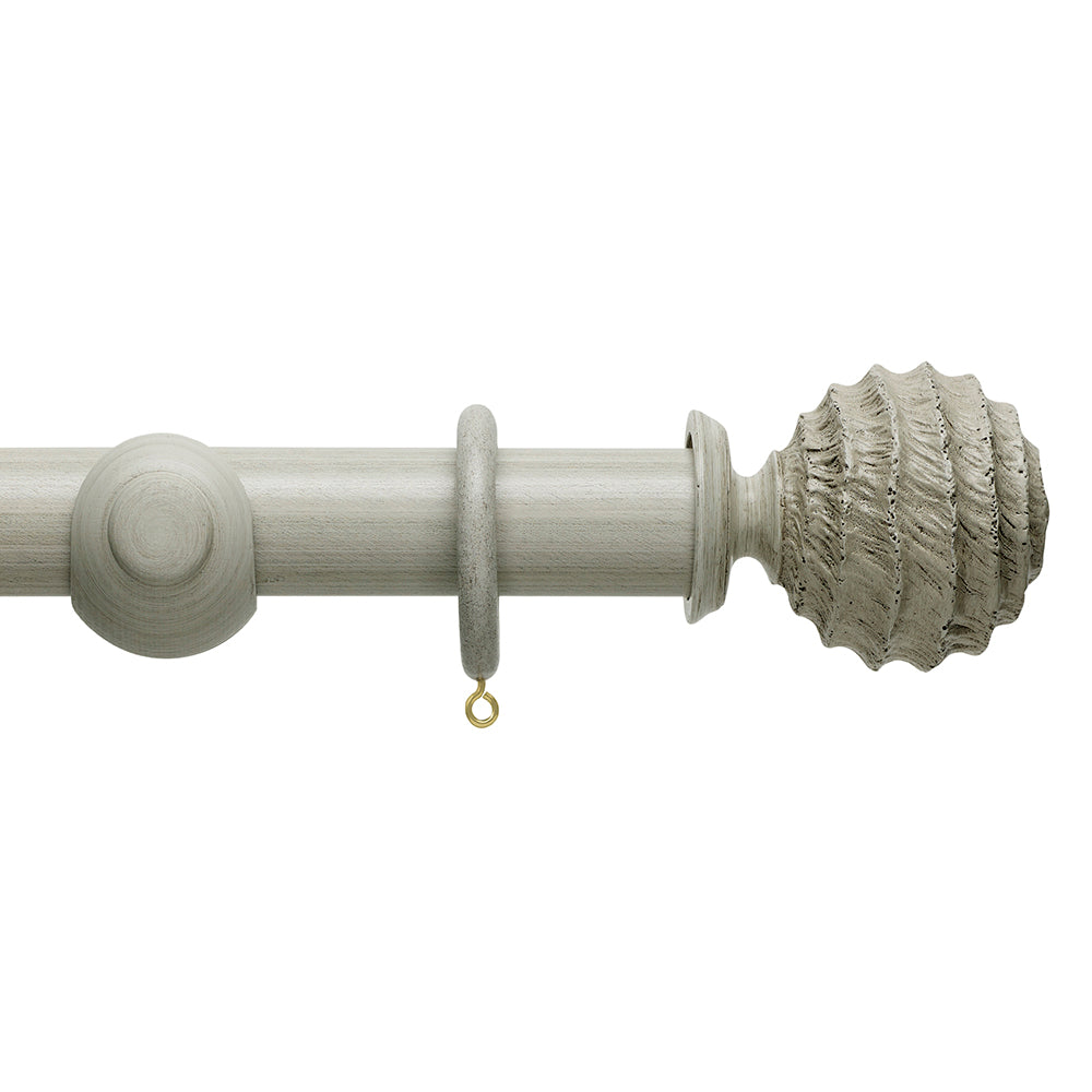 Hallis Origins Fossil Ball Curtain Pole Set in Flint Grey