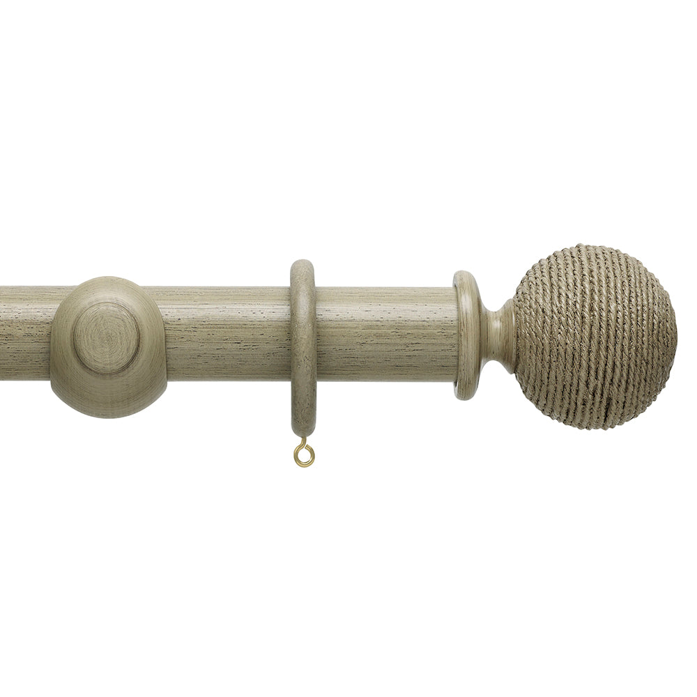 Hallis Origins Twine Curtain Pole Set in Millstone Grey