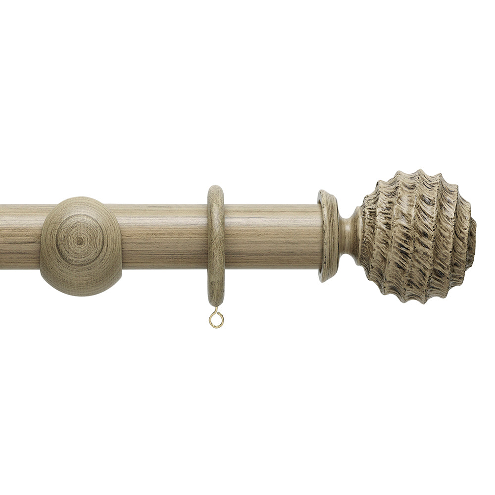 Hallis Origins Fossil Ball Curtain Pole Set in Quarry Stone