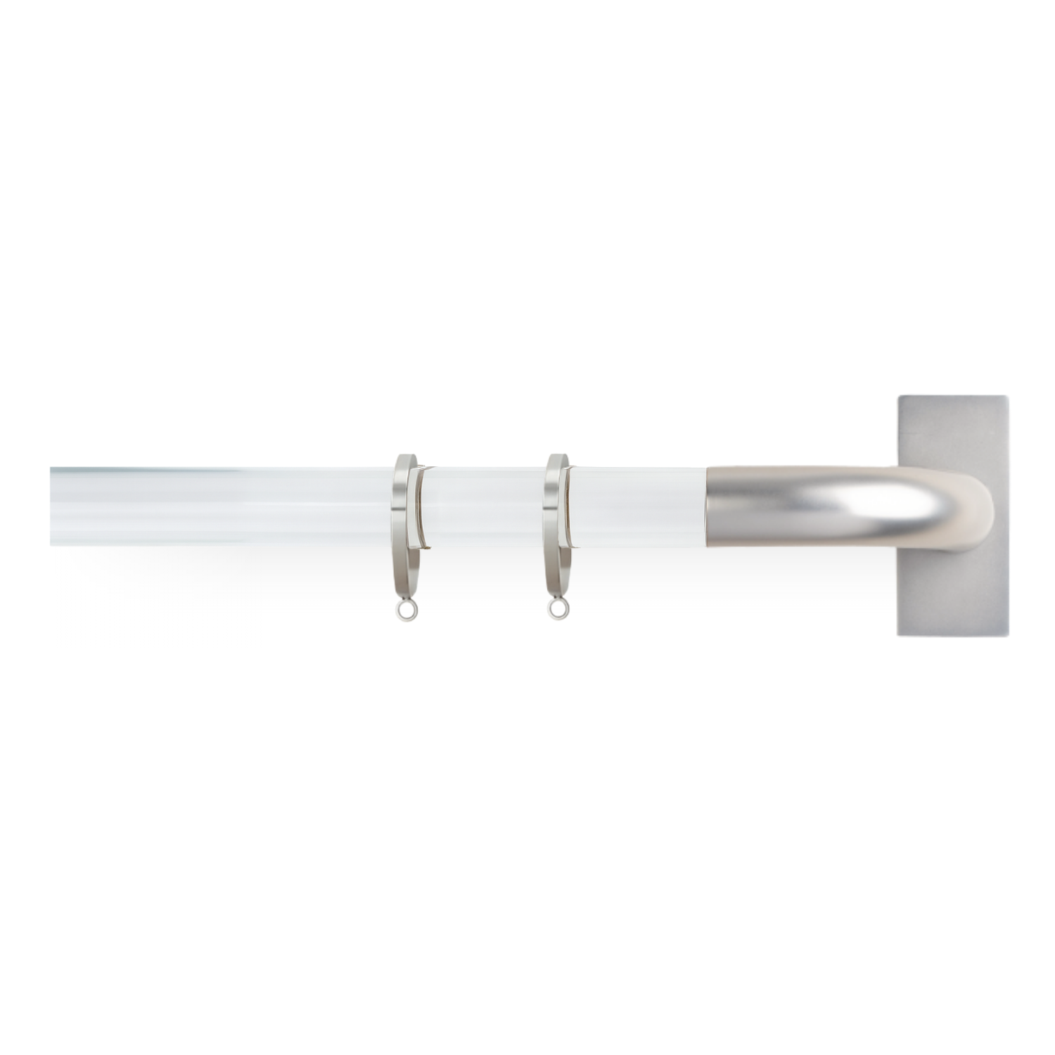 Byron &amp; Byron French Curtain Pole Set in Halo Transparent Acrylic