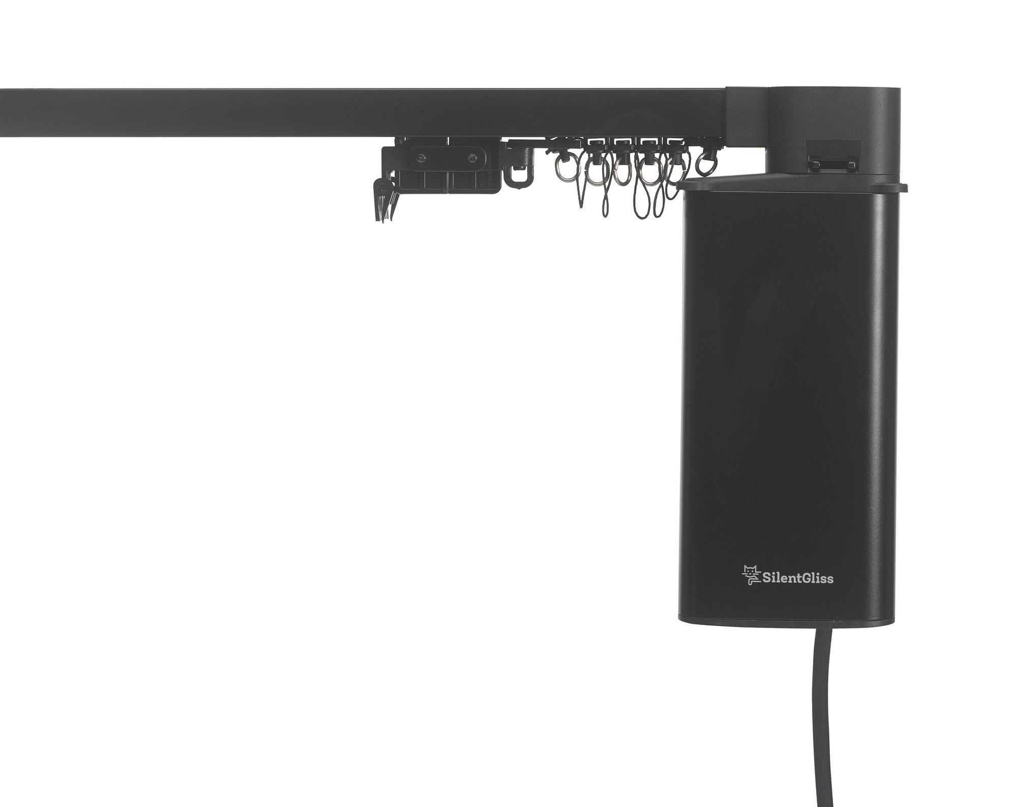 Silent Gliss 5600 Electric Curtain Track in Black Pole Design UK